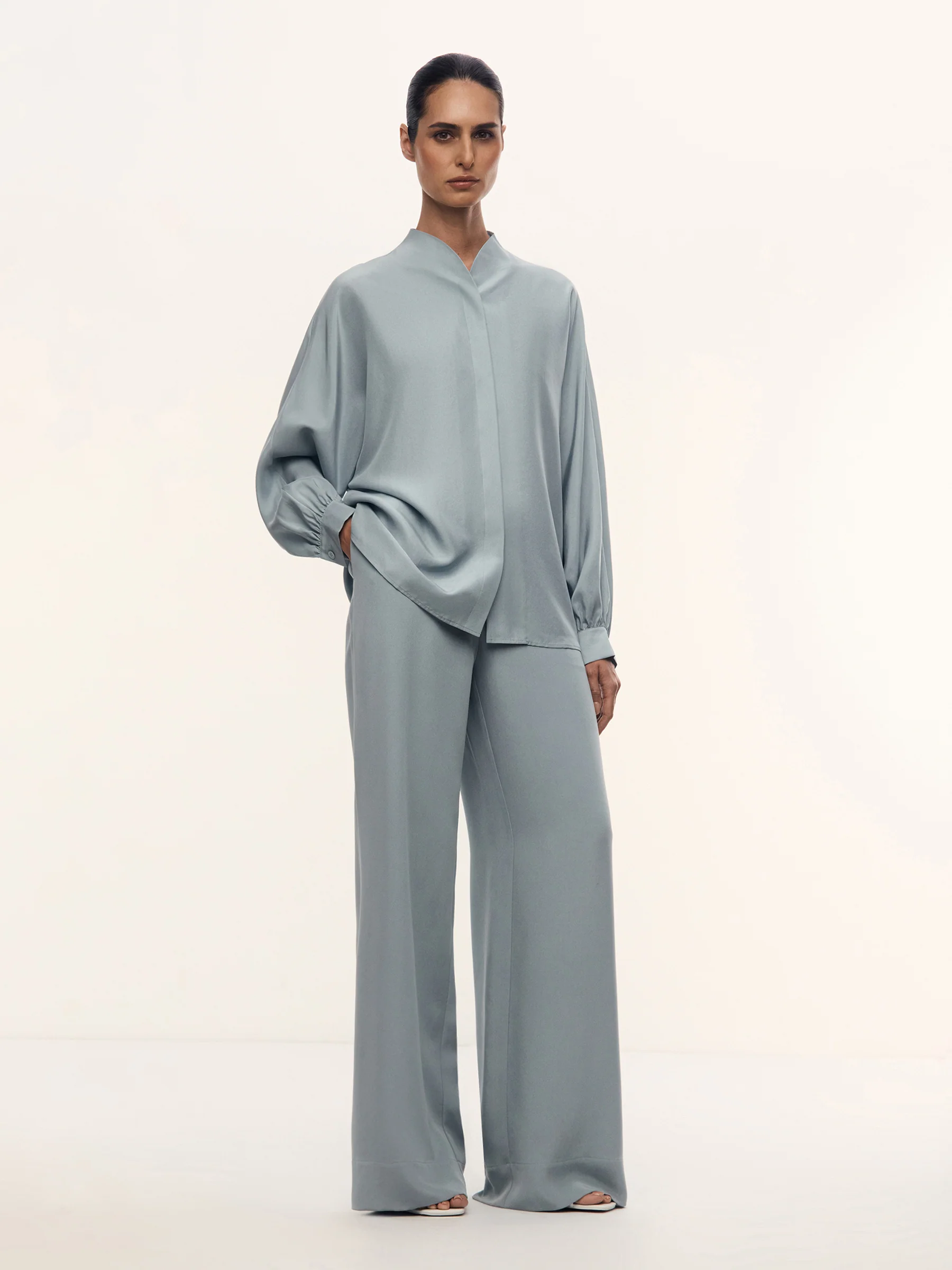 Alice Blue silk trousers
