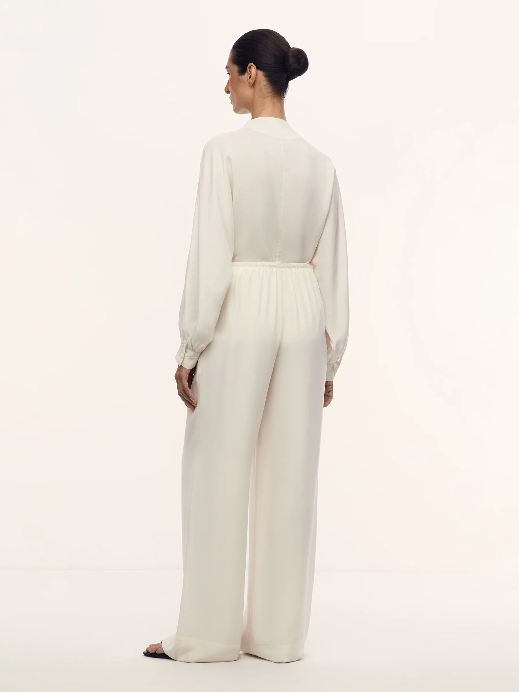 Ecru silk trousers - Image 4