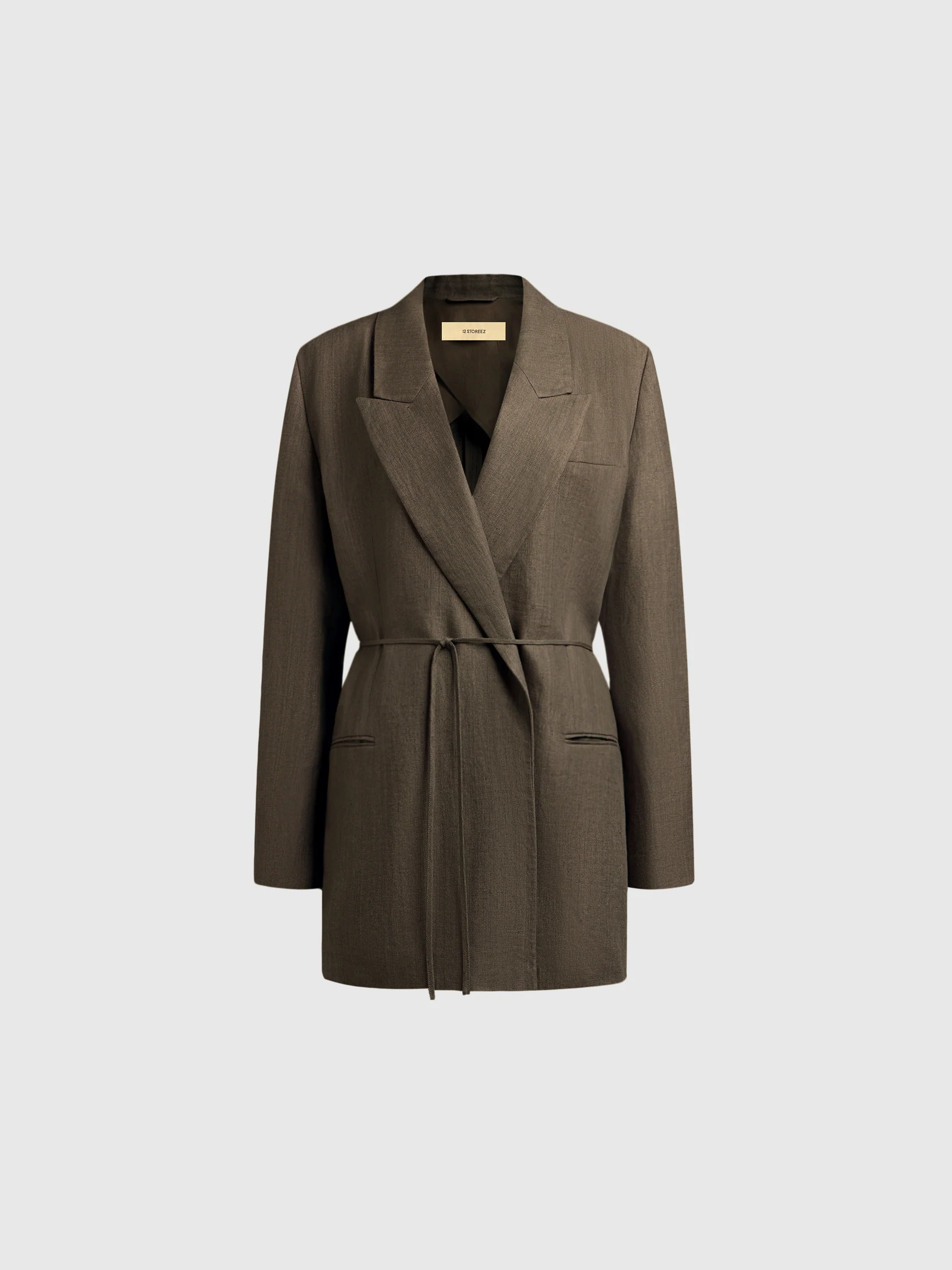 Belted linen blazer - Image 6