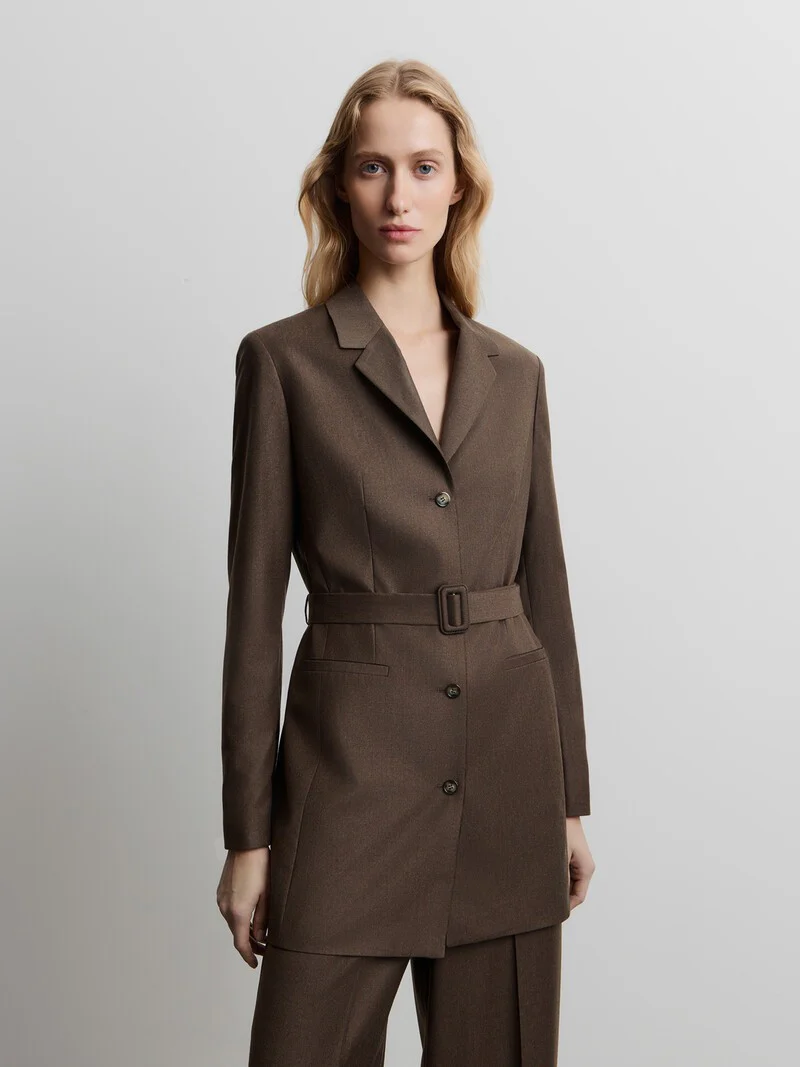 Belted wool blazer