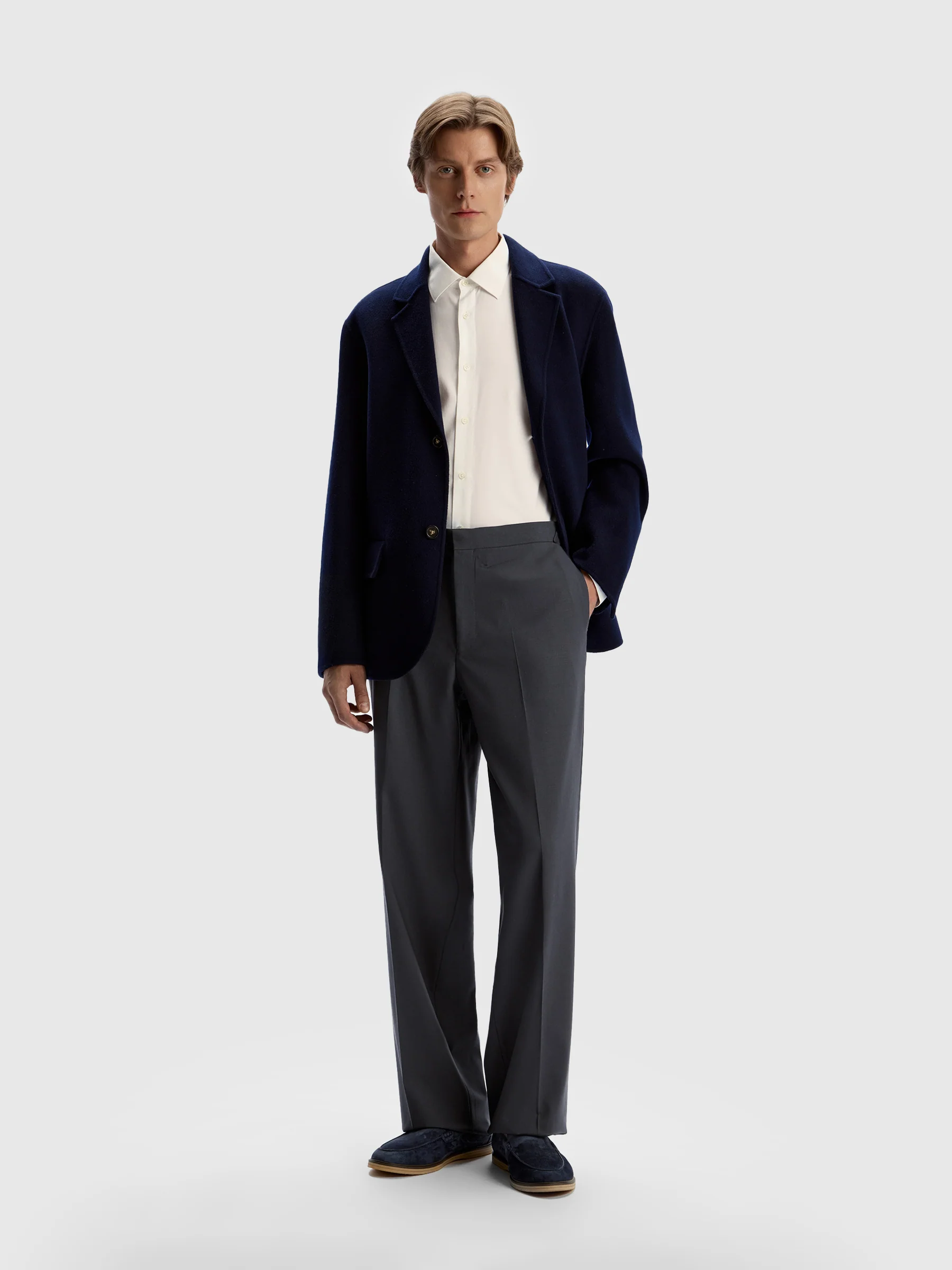 Buckle-detail wool trousers