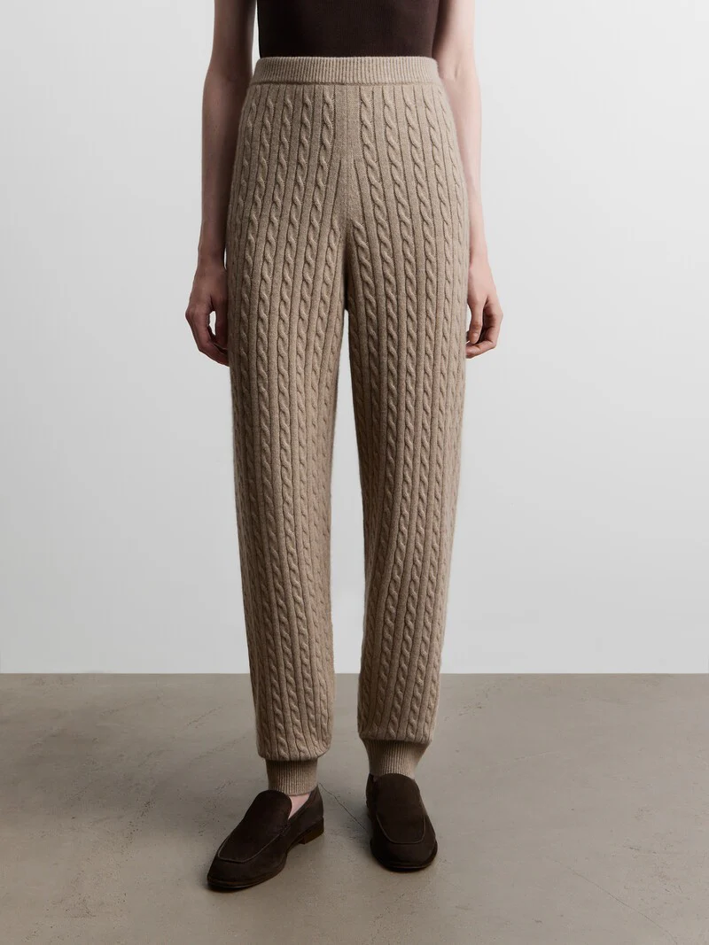 Cashmere cable knit trousers - Image 3
