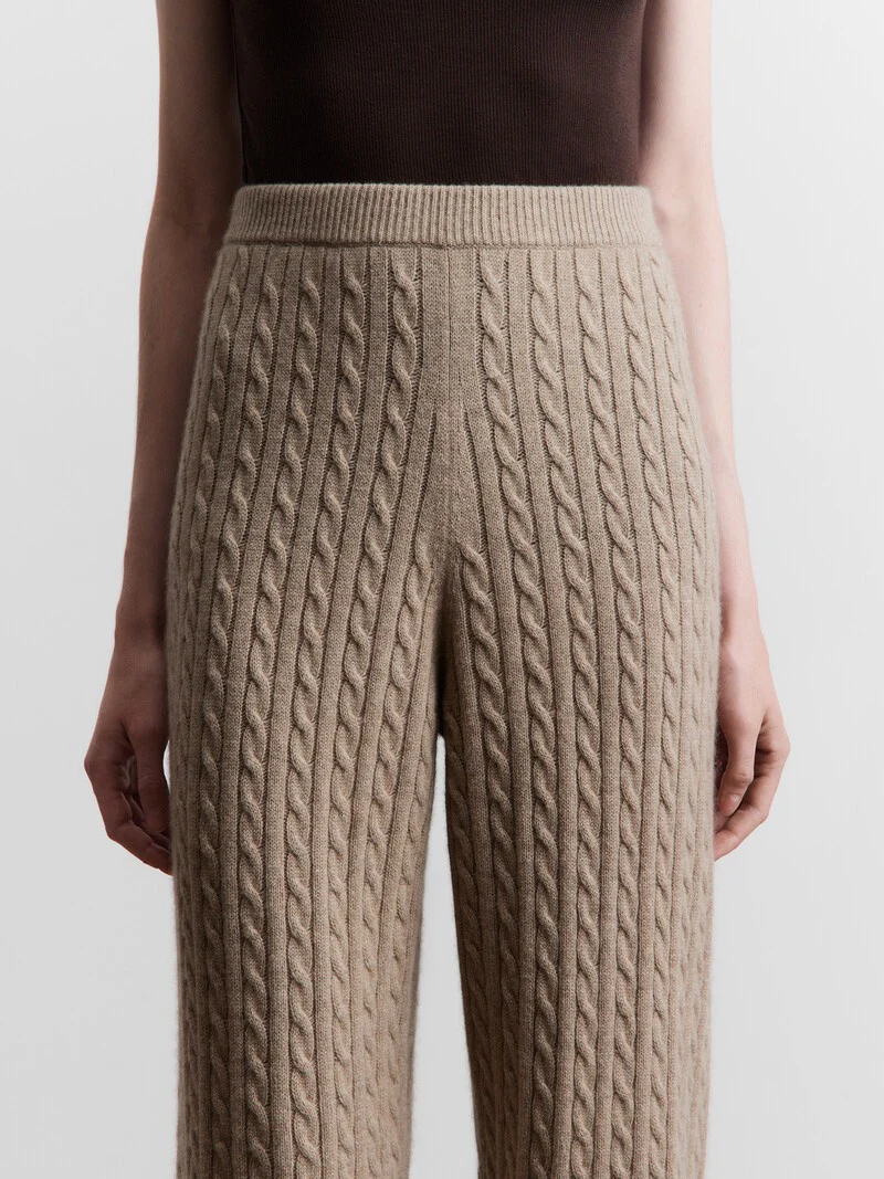 Cashmere cable knit trousers - Image 4