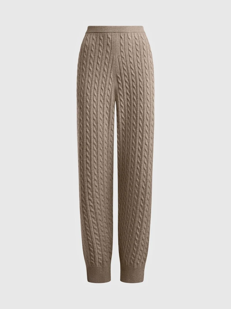 Cashmere cable knit trousers - Image 6