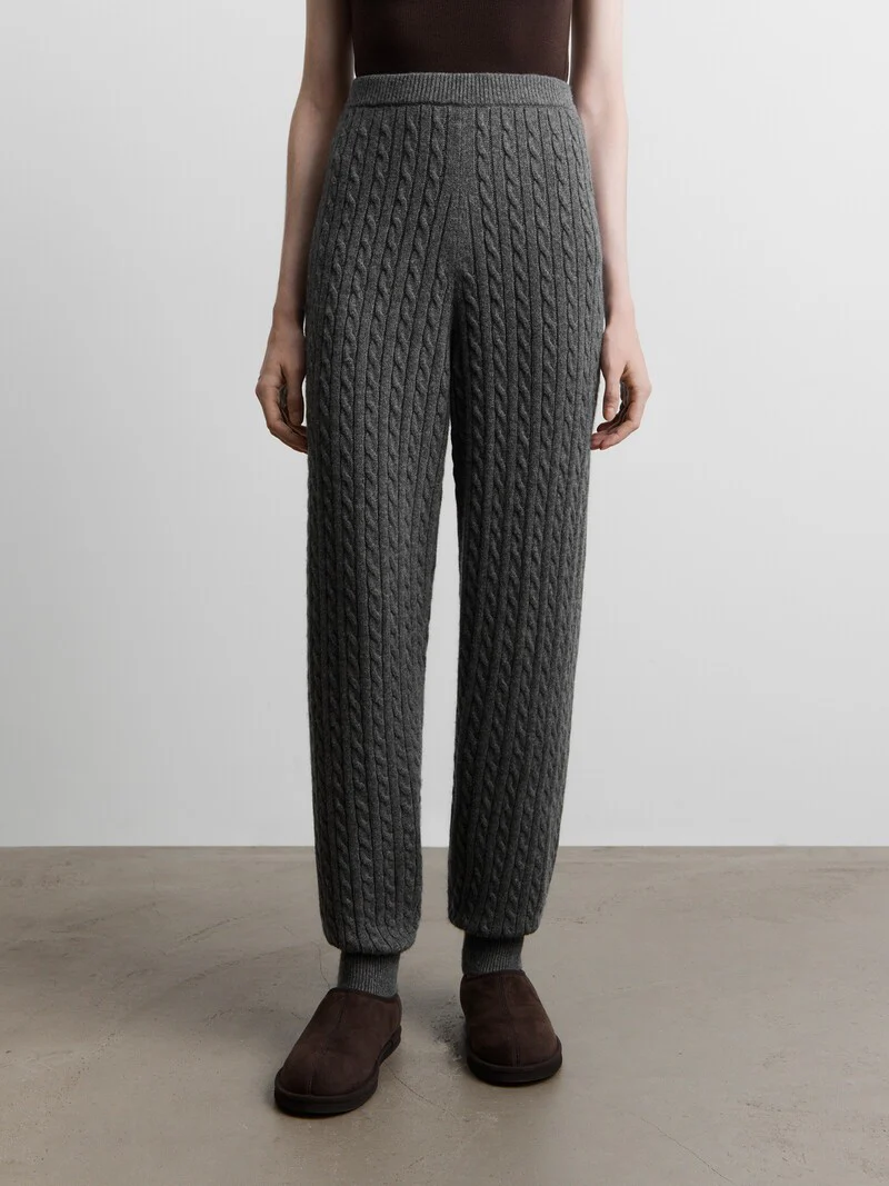 Cashmere cable knit trousers - Image 3