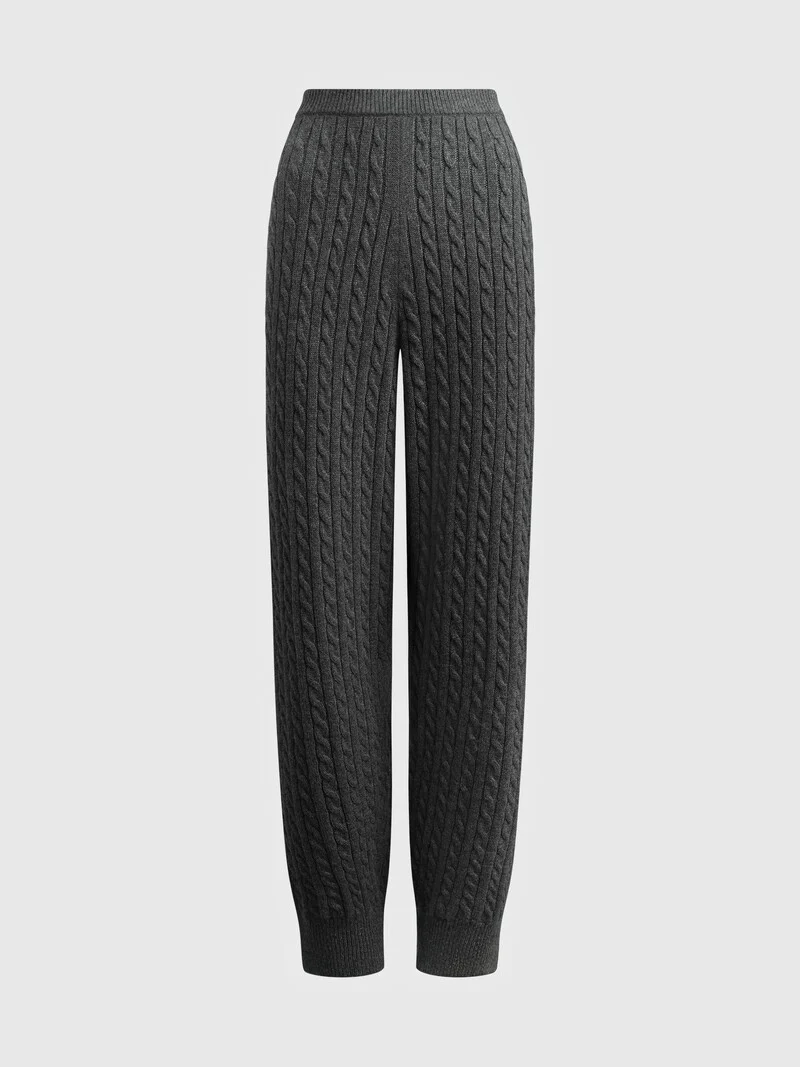 Cashmere cable knit trousers - Image 6