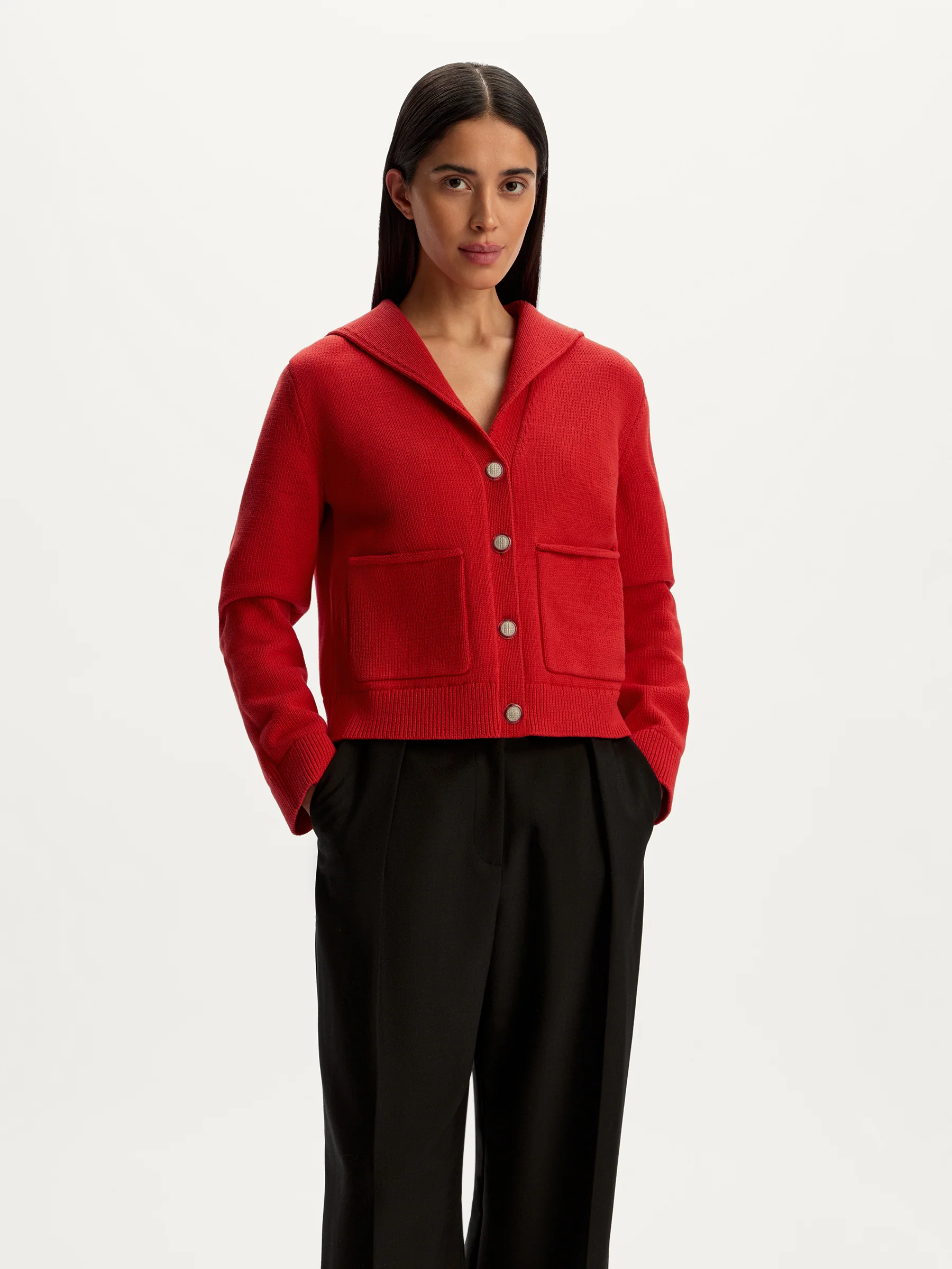 Cotton knit cardigan