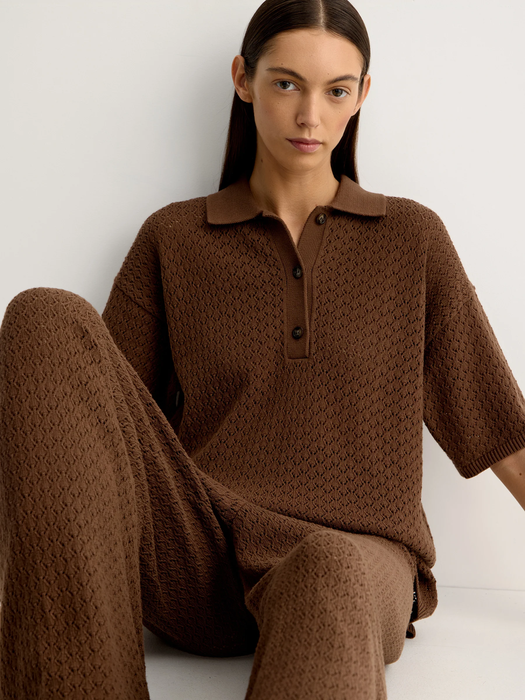 Cotton knit polo jumper - Image 3
