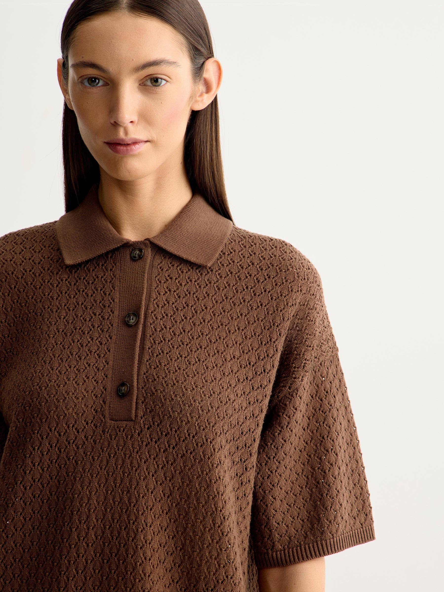 Cotton knit polo jumper - Image 4