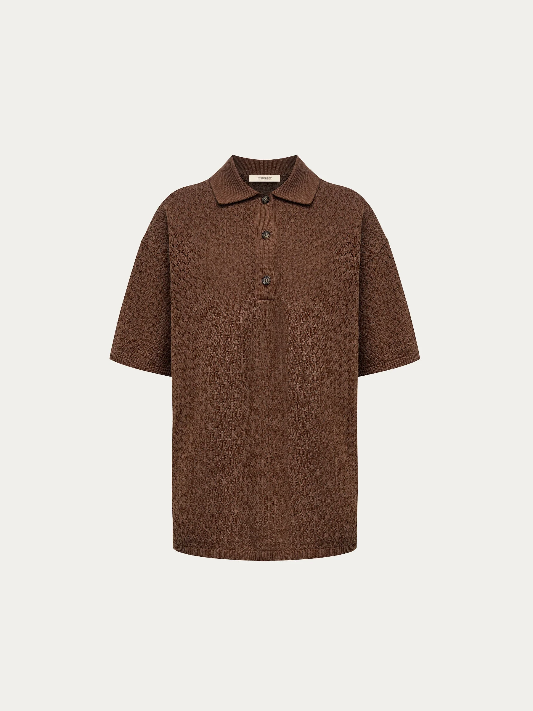 Cotton knit polo jumper - Image 6
