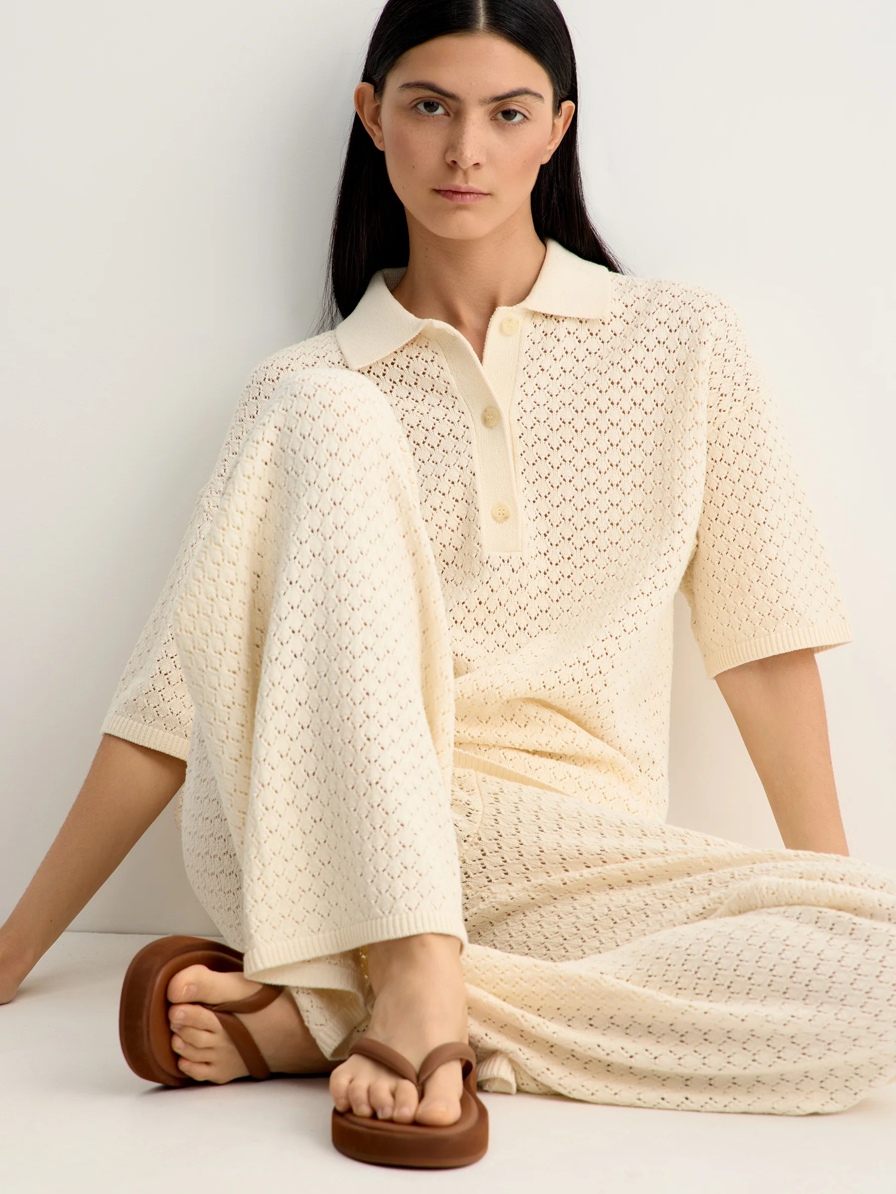 Cotton knit polo jumper - Image 3