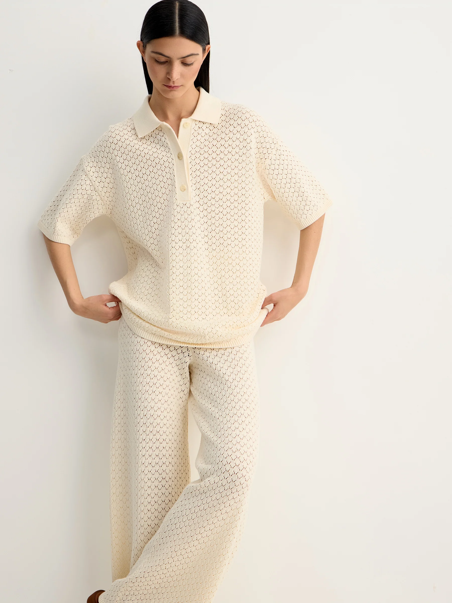 Cotton knit polo jumper - Image 4