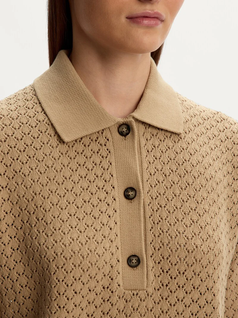 Cotton knit polo jumper - Image 3