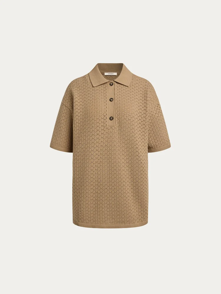 Cotton knit polo jumper - Image 5