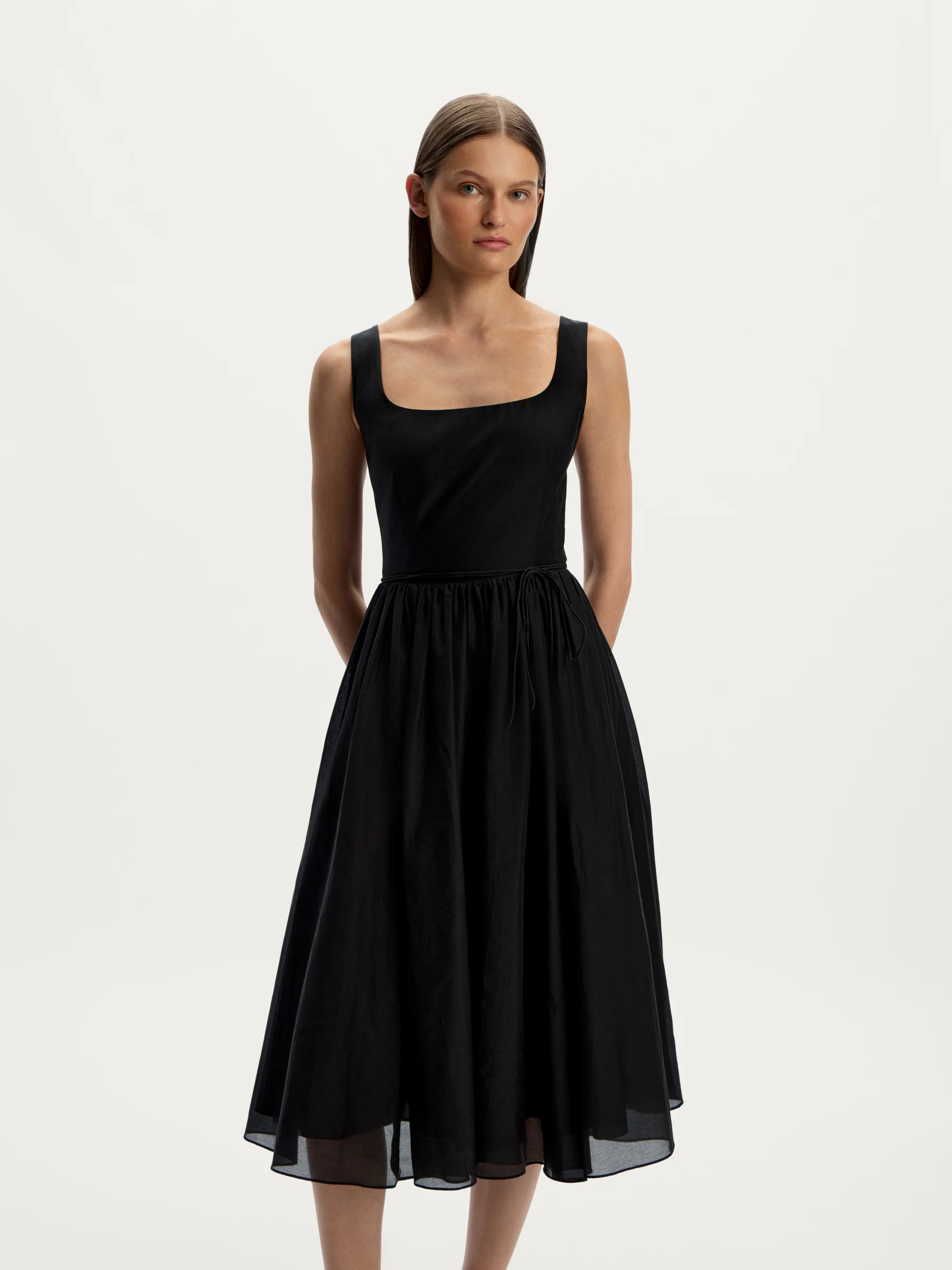 Cotton-silk midi dress - Image 2