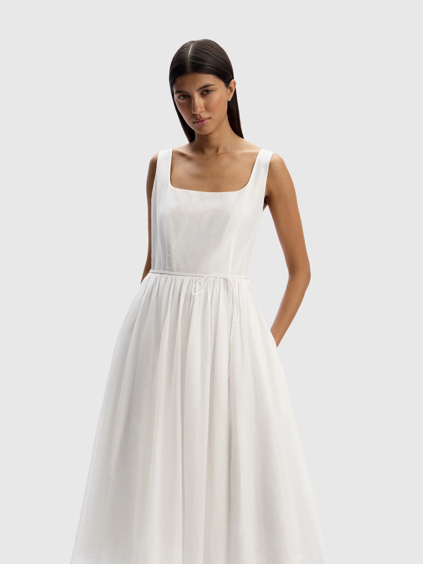 Cotton-silk midi dress - Image 2