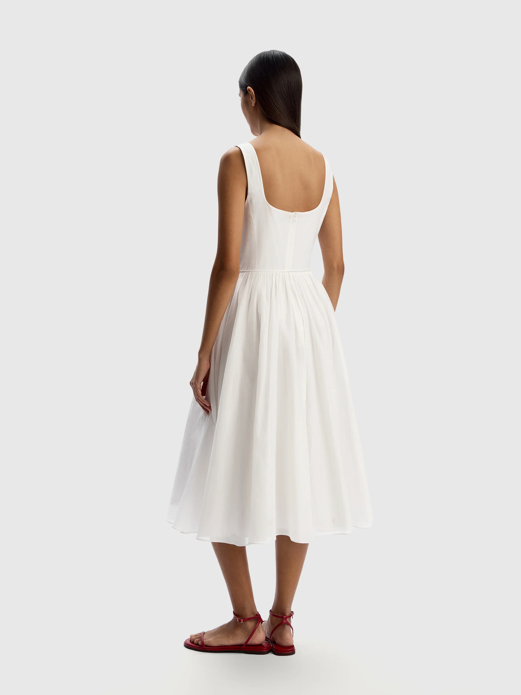 Cotton-silk midi dress - Image 5