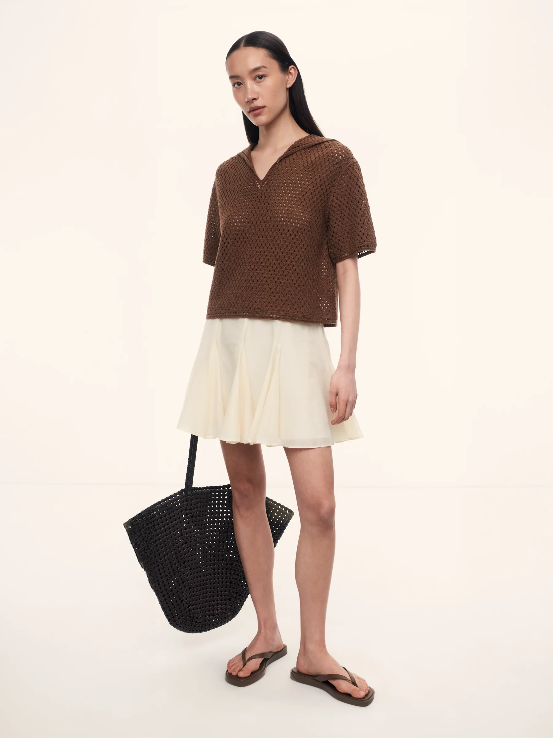 Cotton-silk skirt