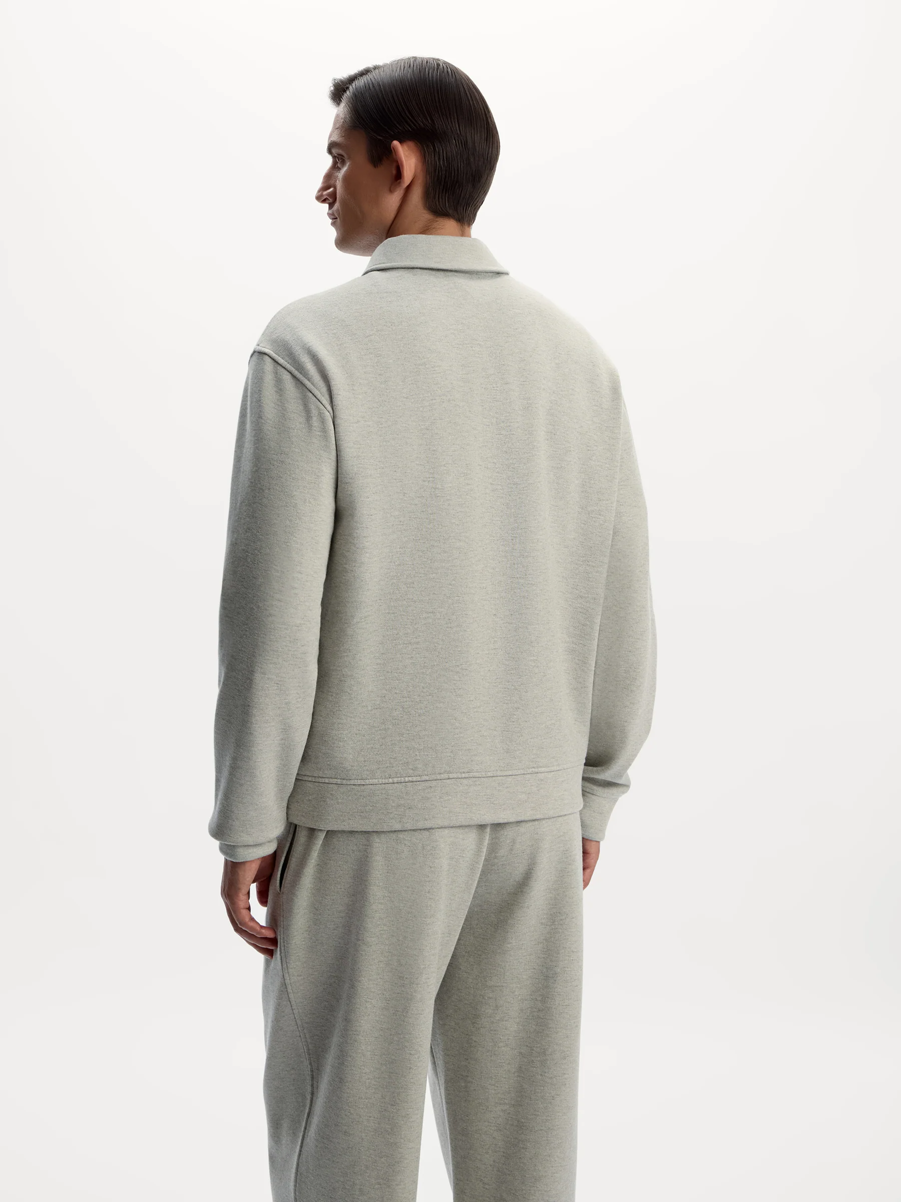 Cotton-wool-viscose polo sweatshirt - Image 6