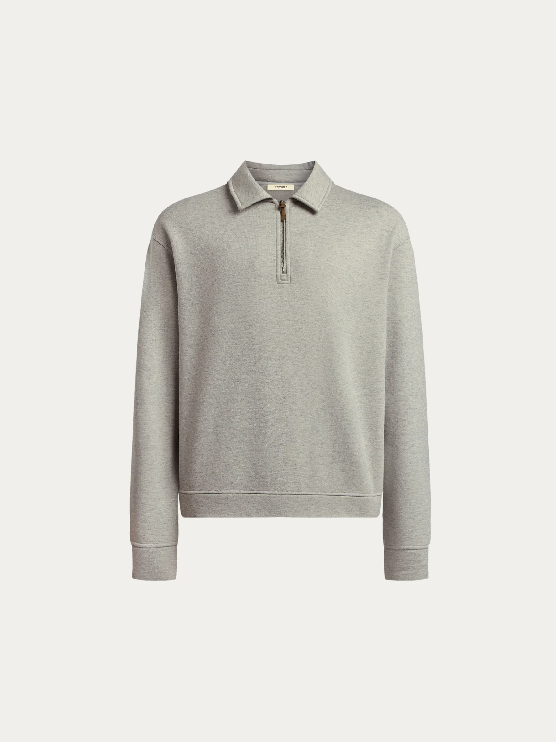 Cotton-wool-viscose polo sweatshirt - Image 7