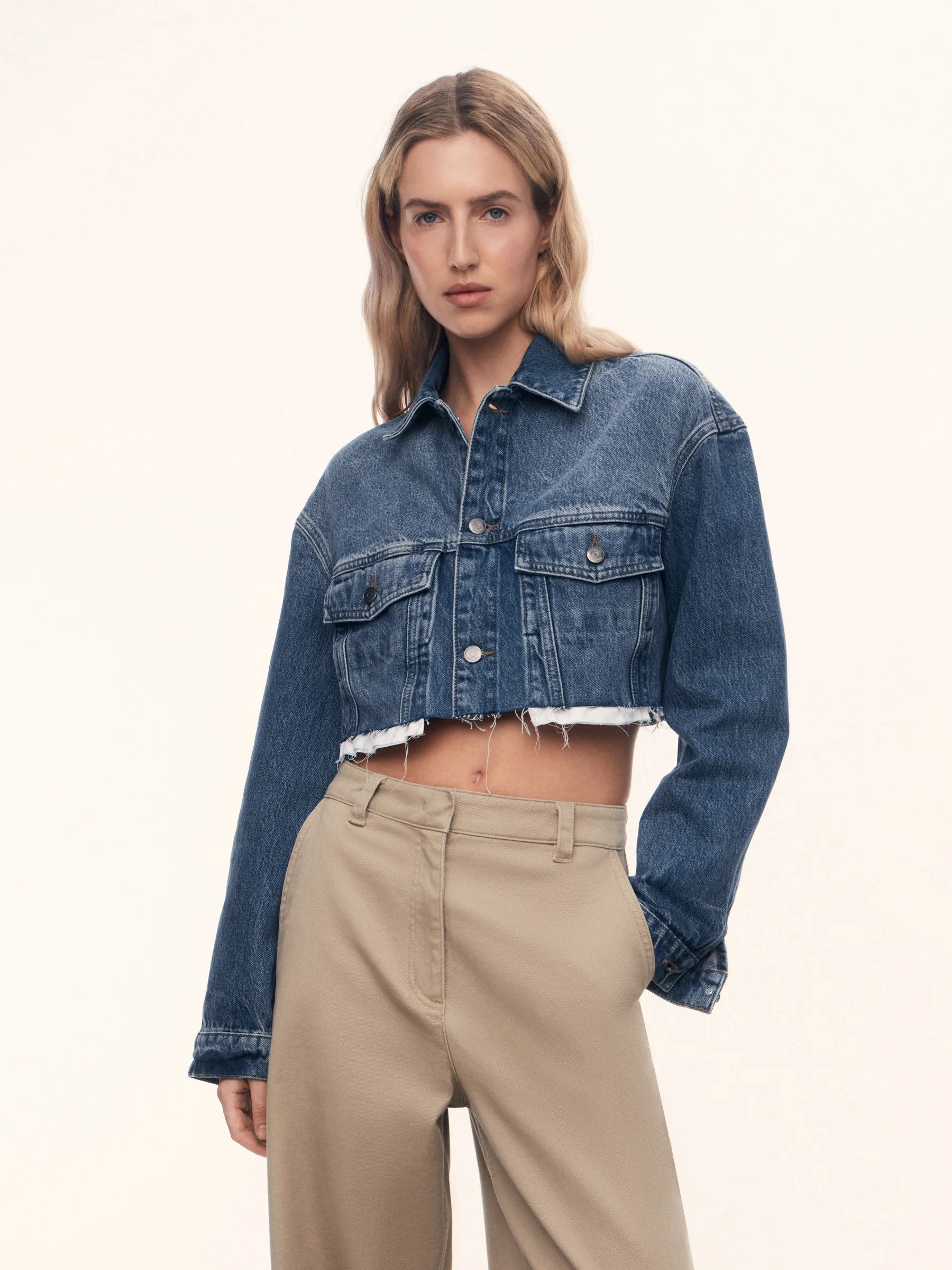 Cropped denim jacket