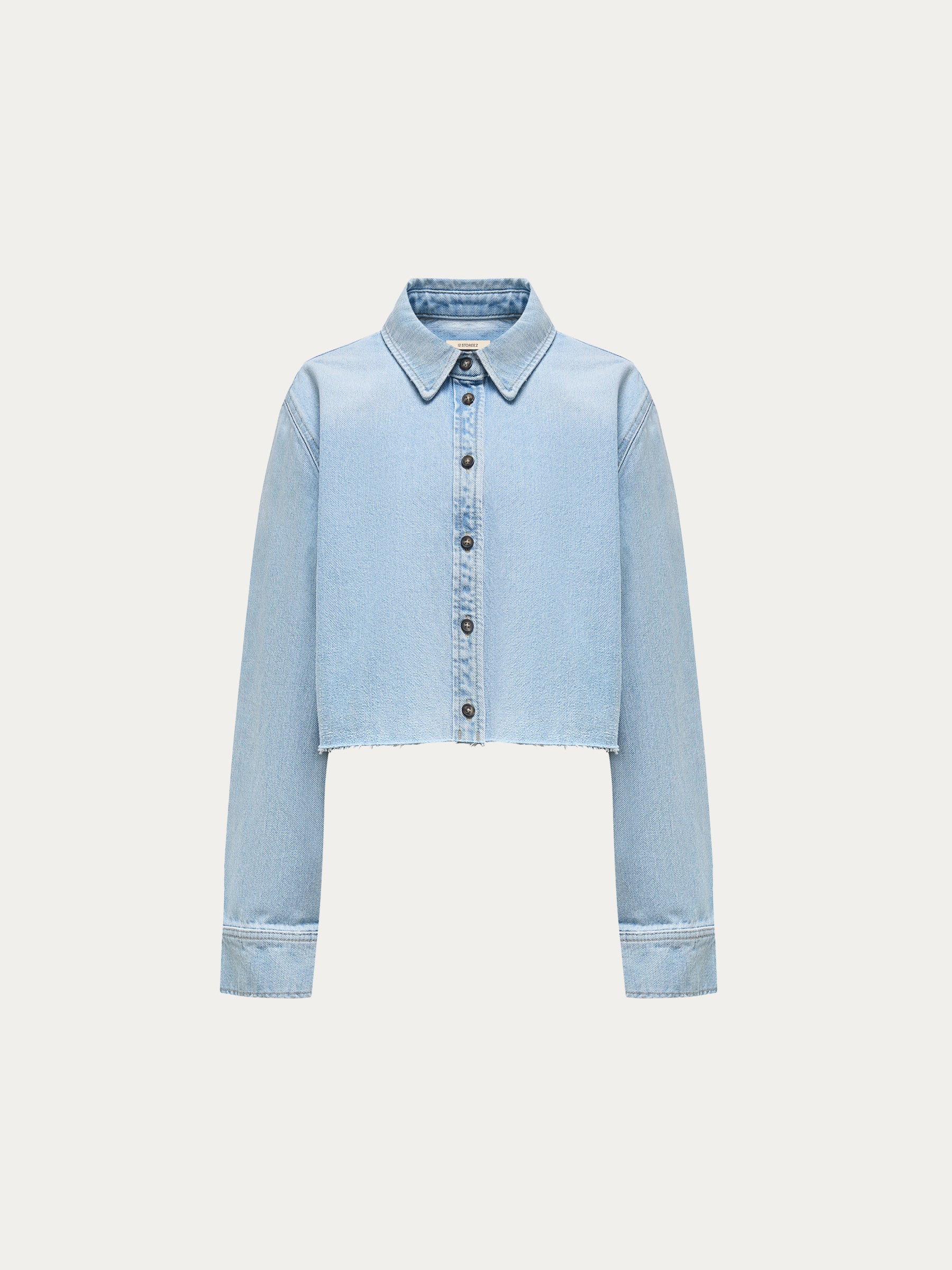 Cropped denim shirt - Image 7