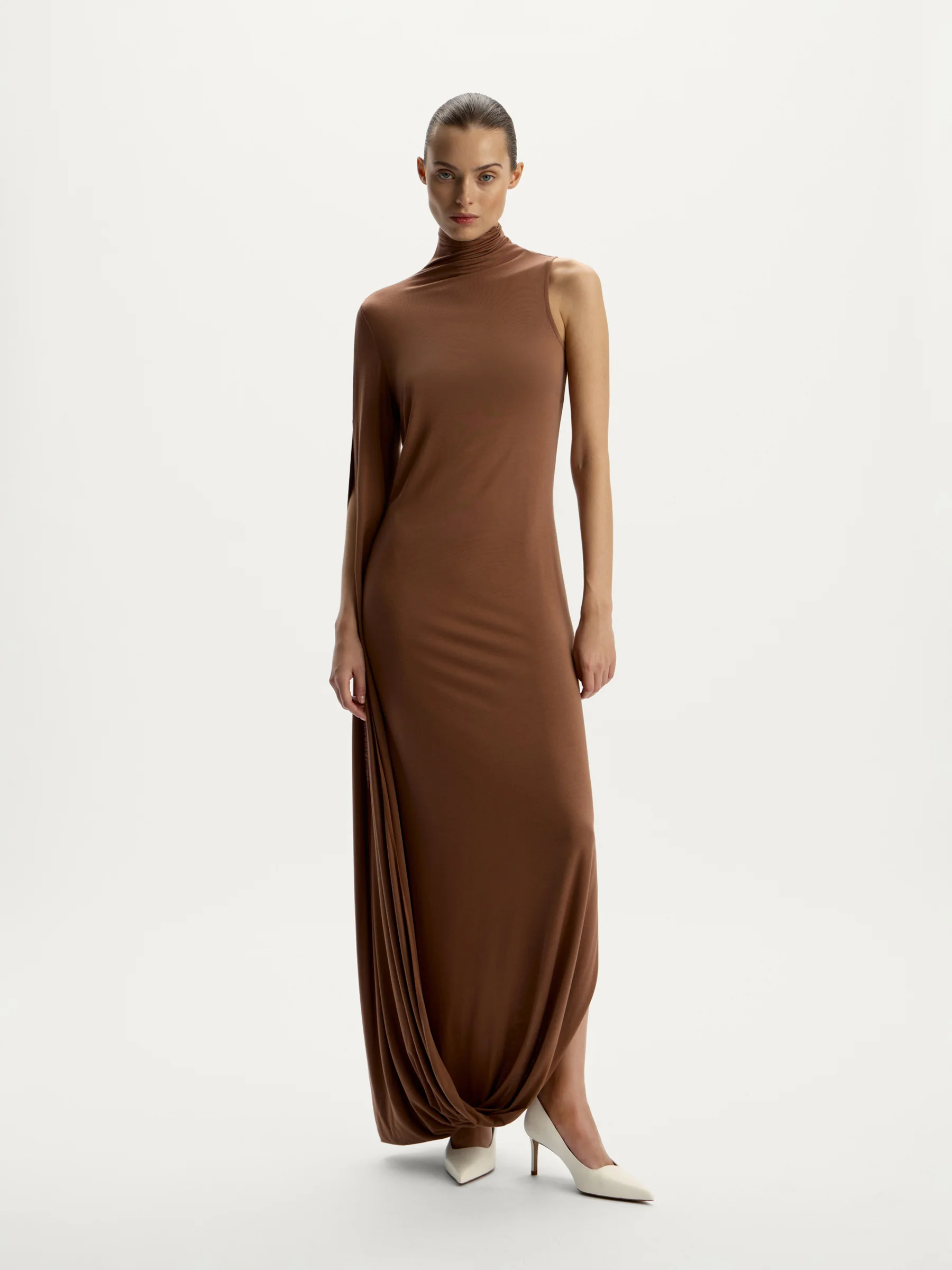 Draped modal-silk dress - Image 3