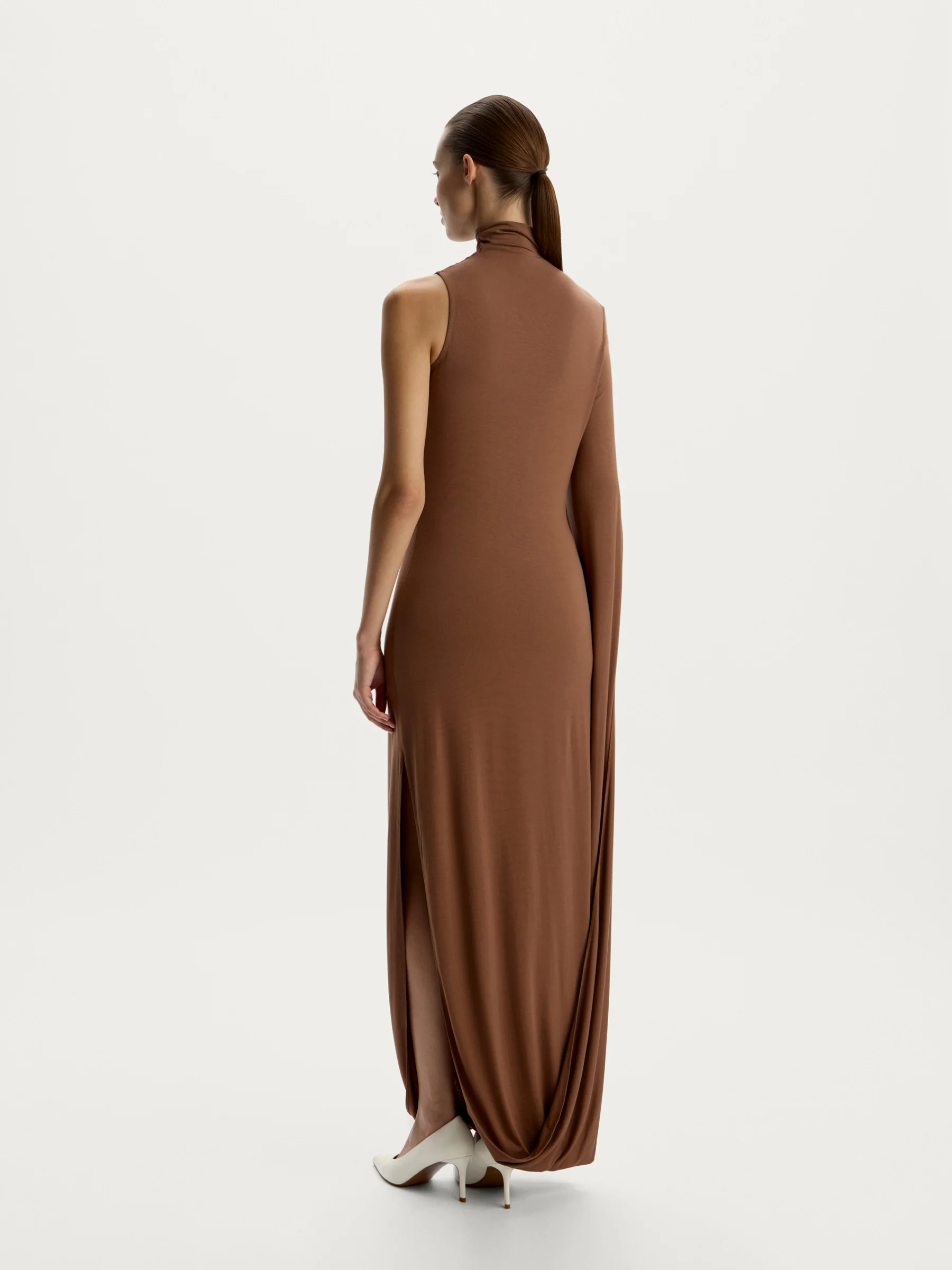 Draped modal-silk dress - Image 6