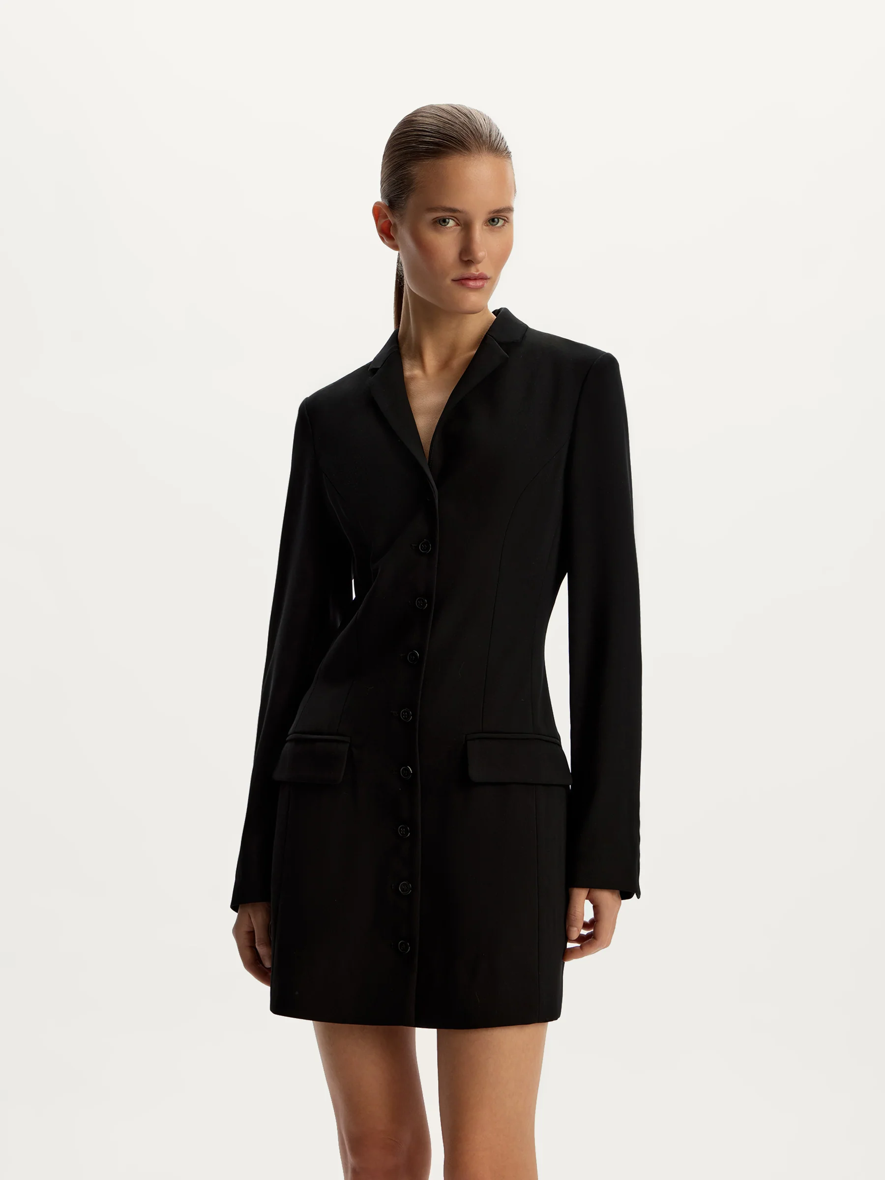 Fitted crepe blazer dress - Image 3