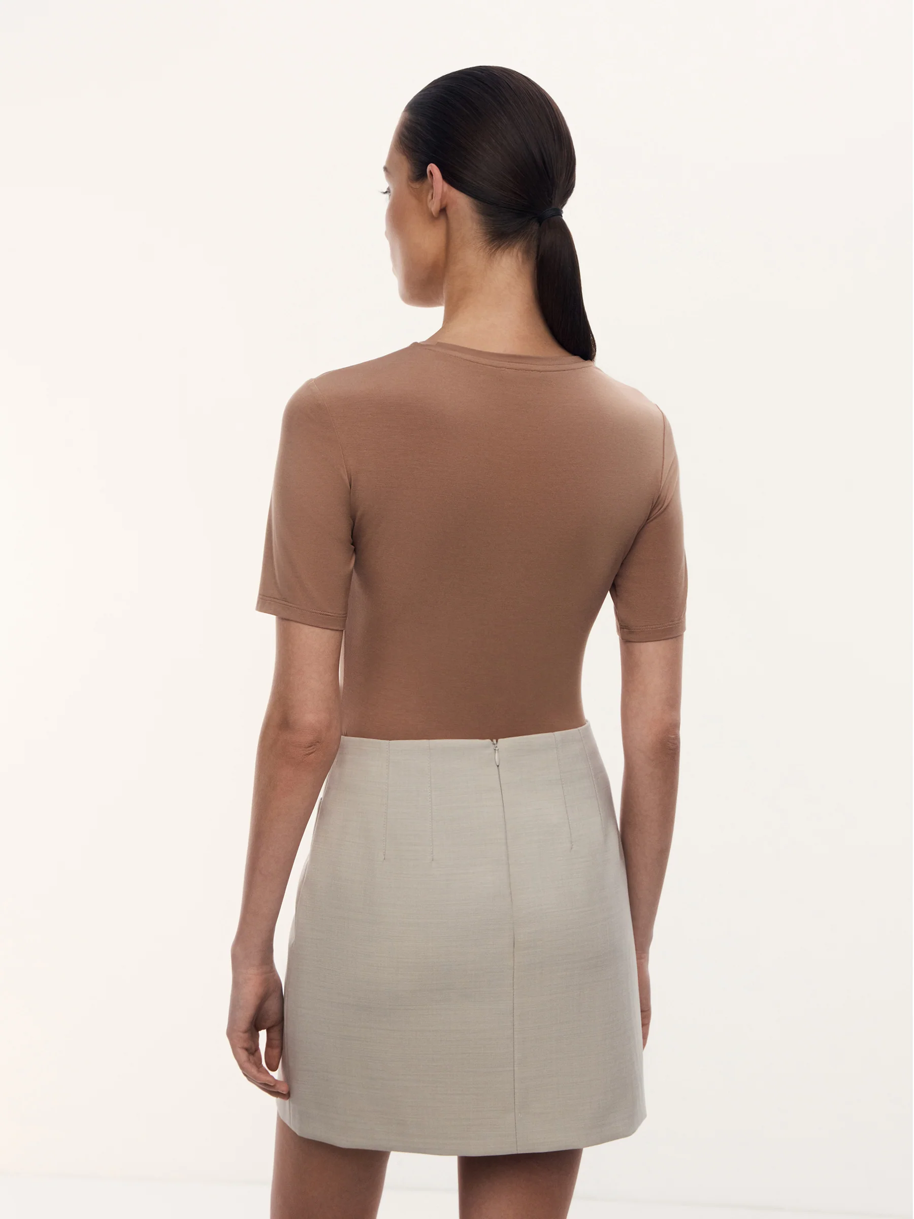 Fitted modal-silk T-shirt - Image 5