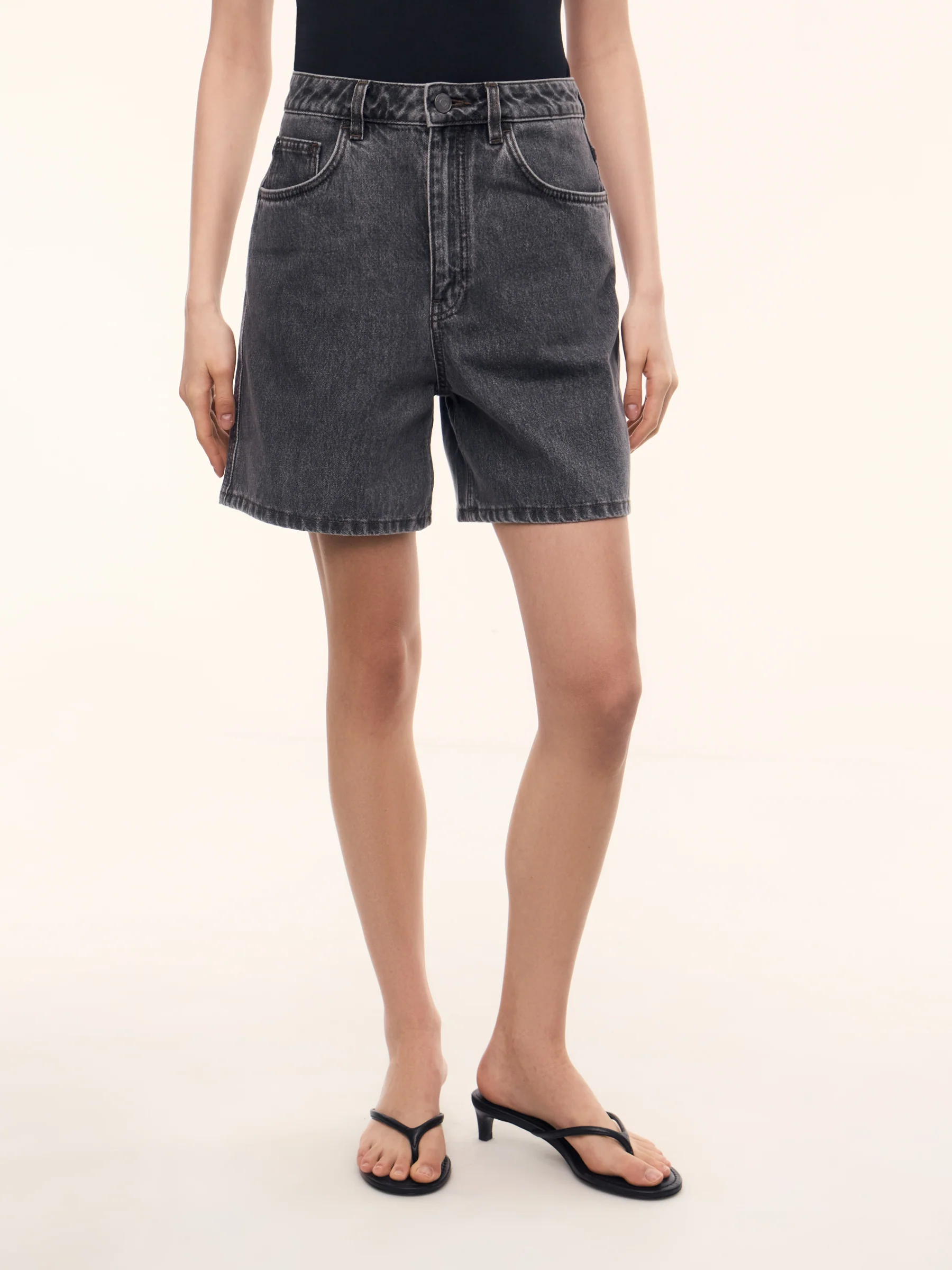 Flared denim shorts - Image 3