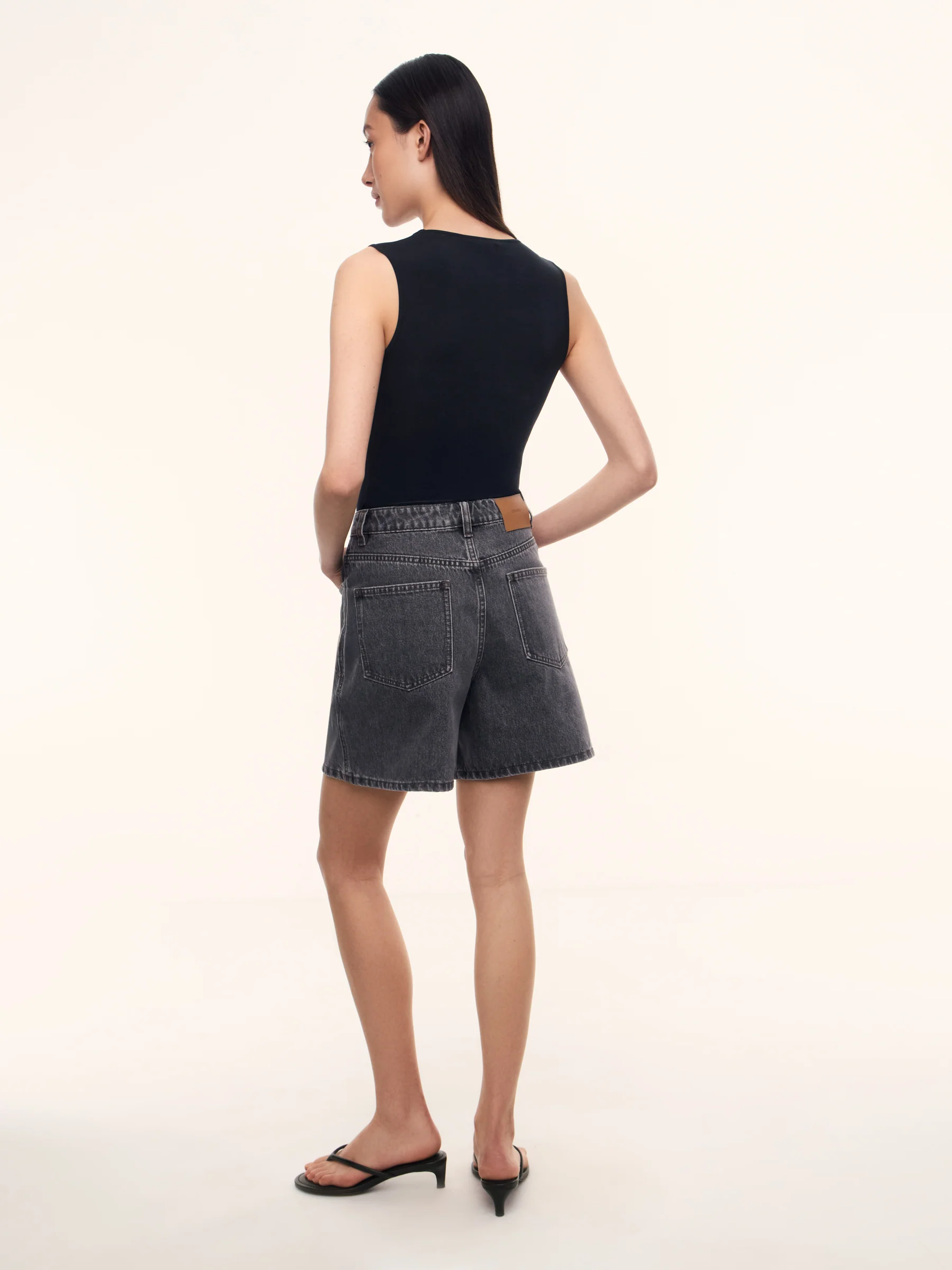 Flared denim shorts - Image 6