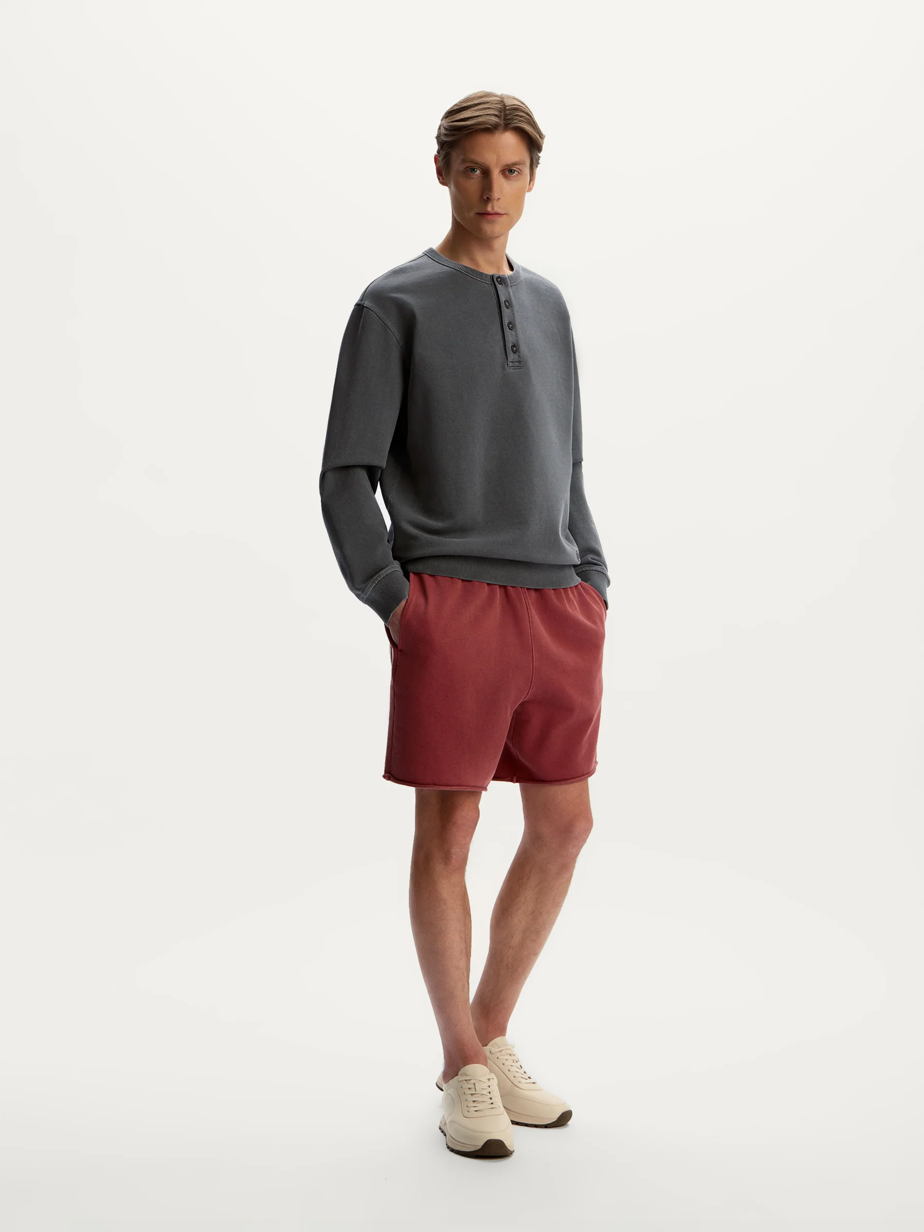 Garment-dyed terry sweatshirt