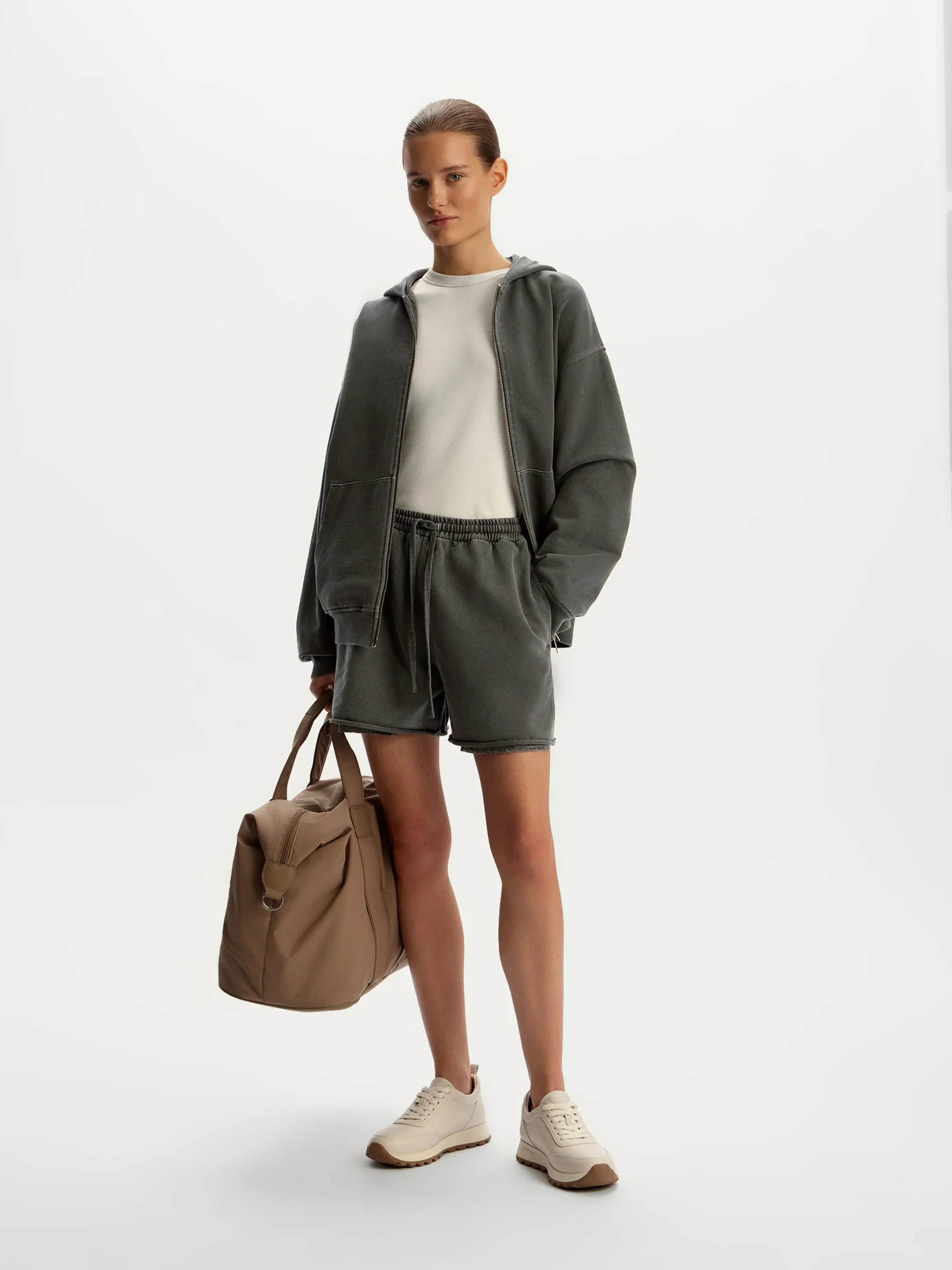 Garment-dyed terry zip hoodie - Image 2