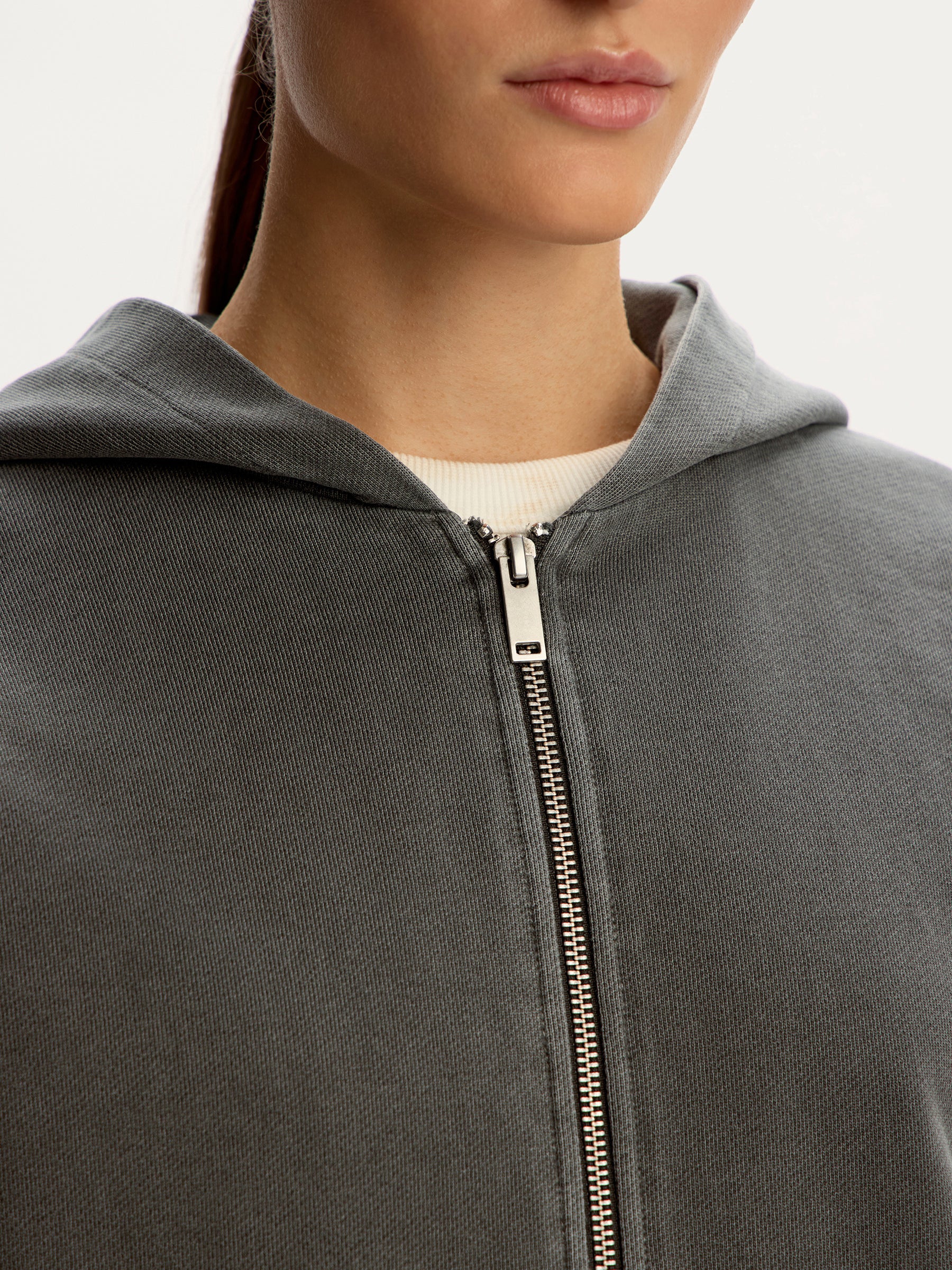Garment-dyed terry zip hoodie - Image 3