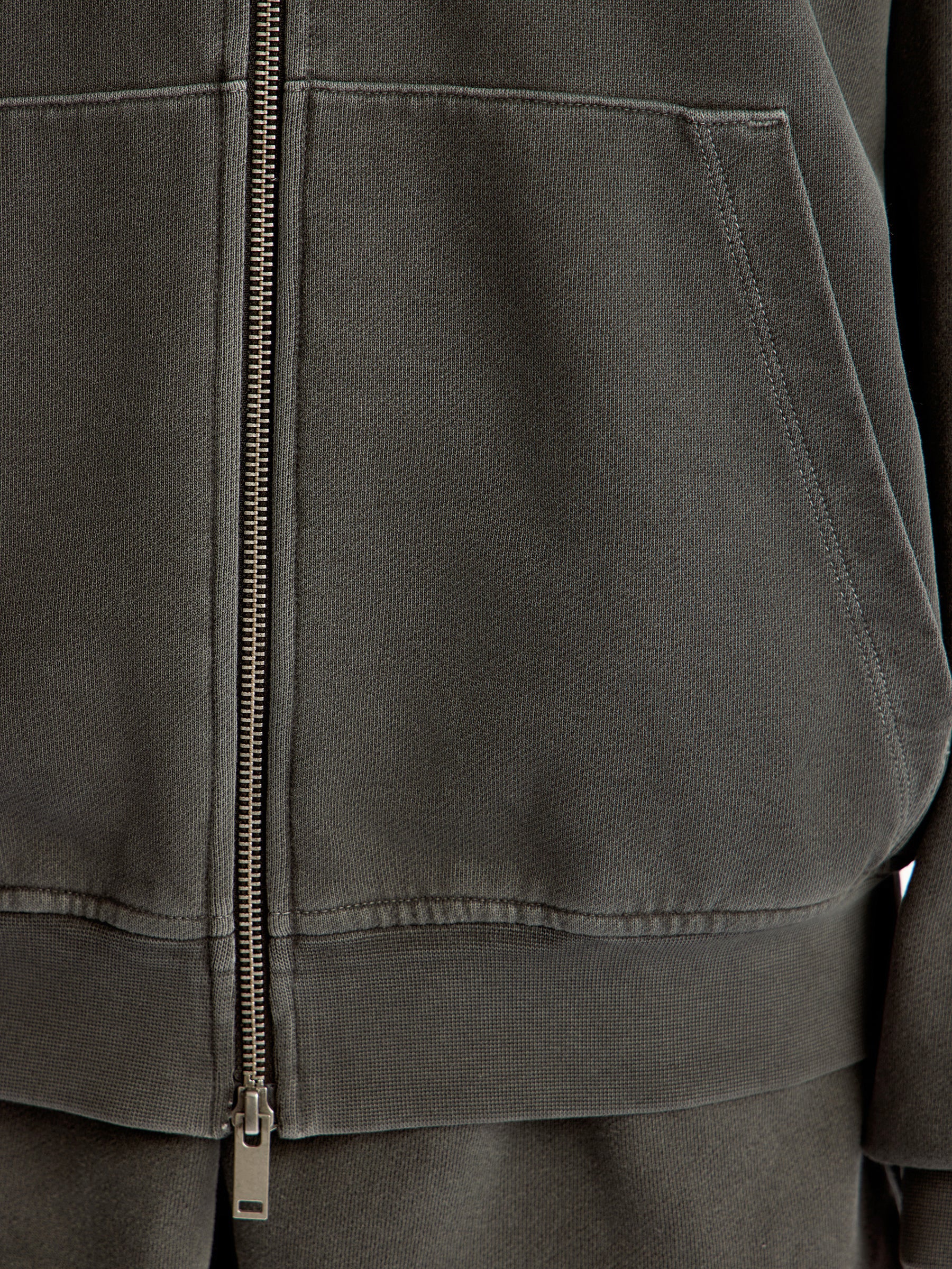 Garment-dyed terry zip hoodie - Image 4