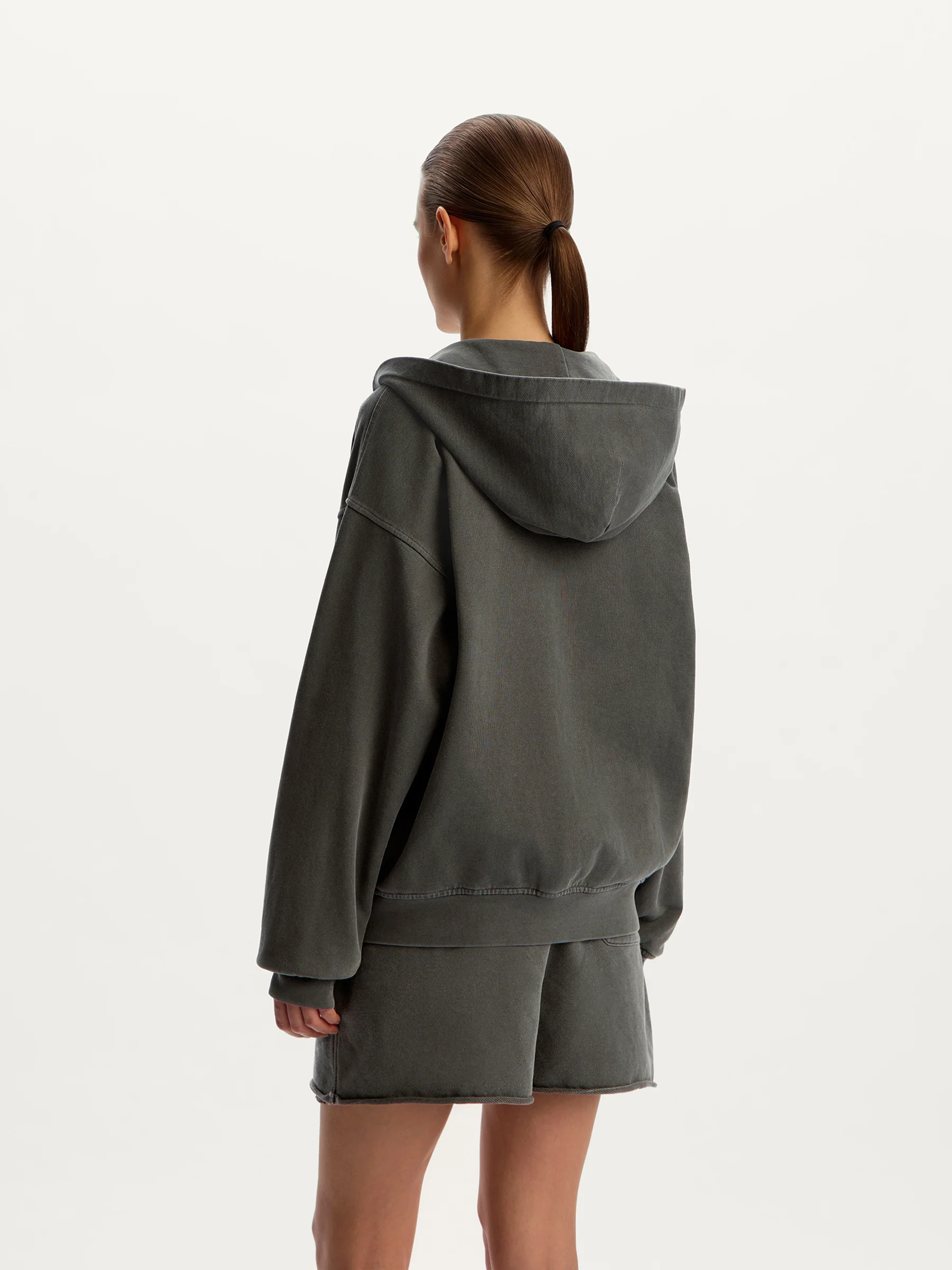 Garment-dyed terry zip hoodie - Image 5