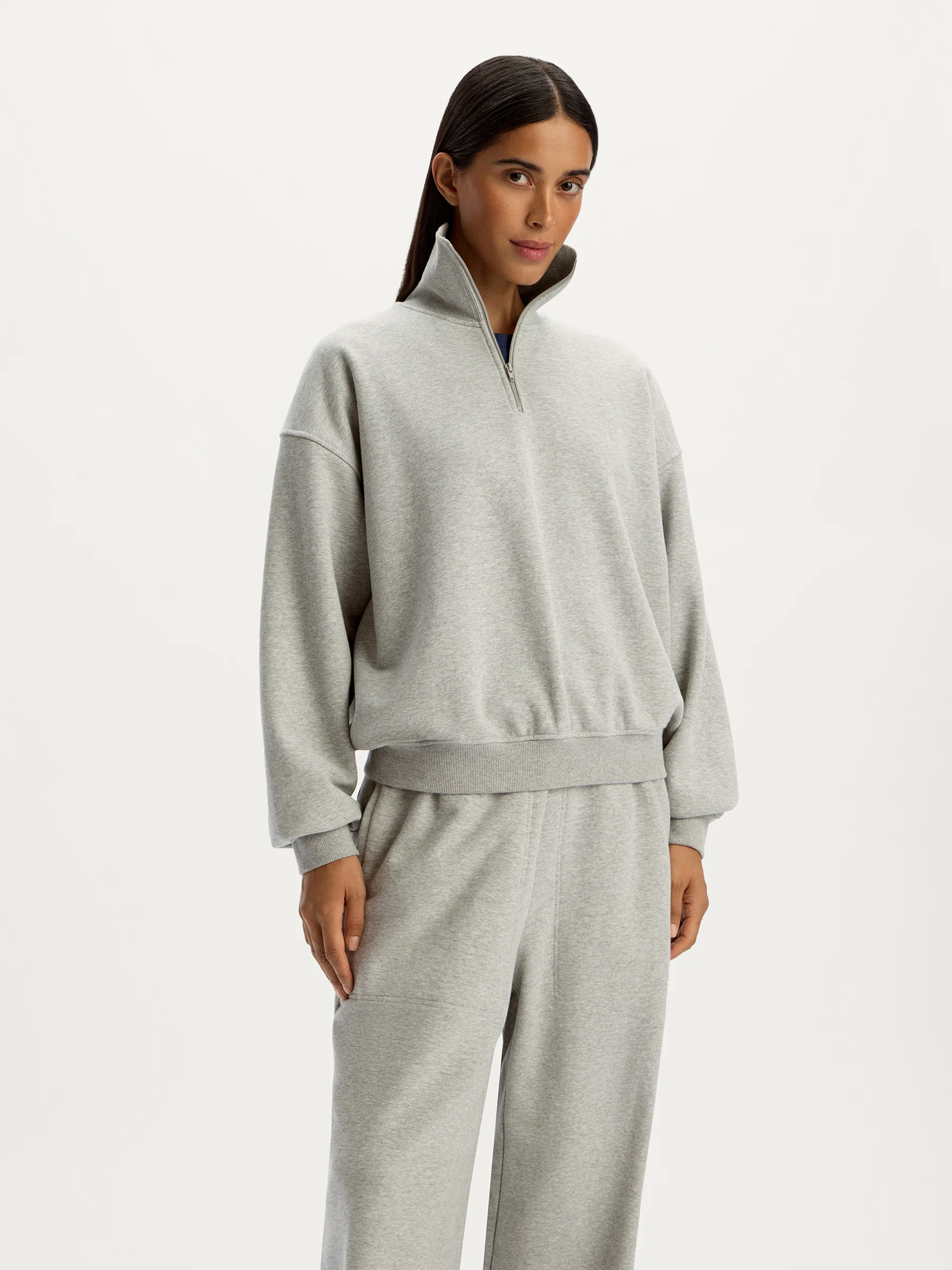 Half zip terry sweatshirt