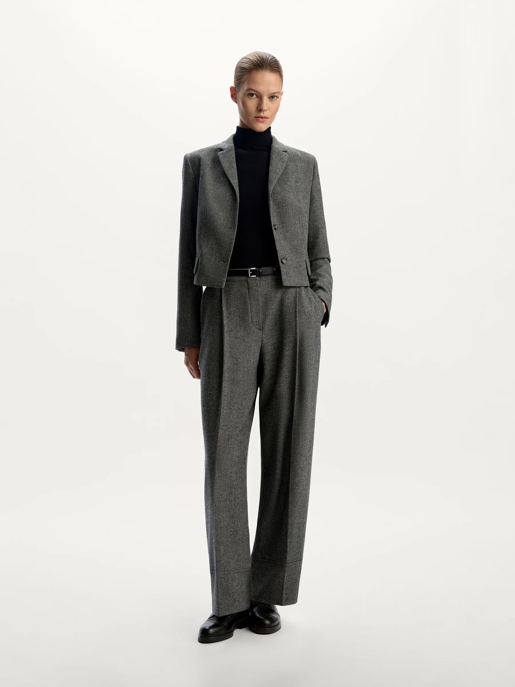 Herringbone wool-blend blazer - Image 2