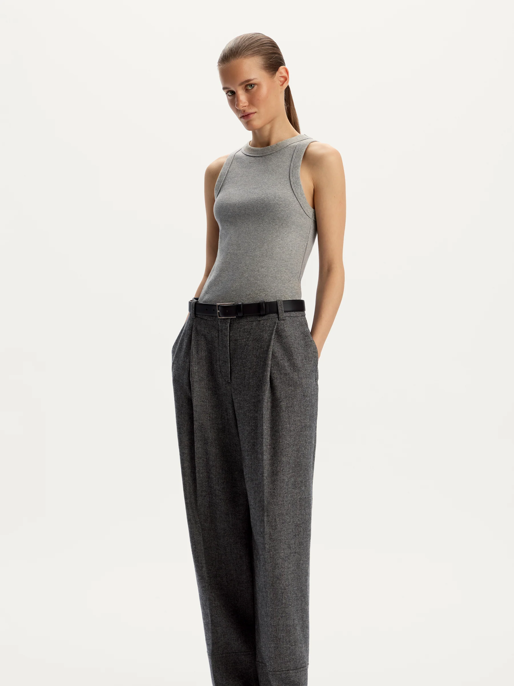Herringbone wool-blend trousers - Image 2