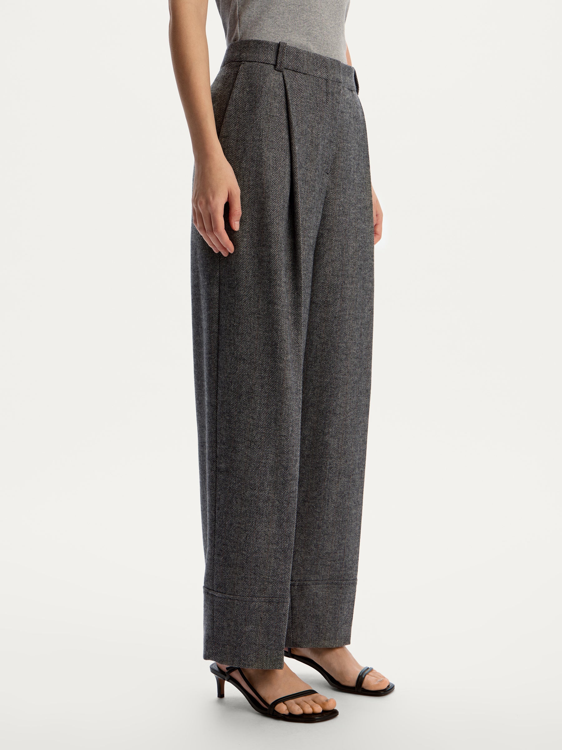 Herringbone wool-blend trousers - Image 3
