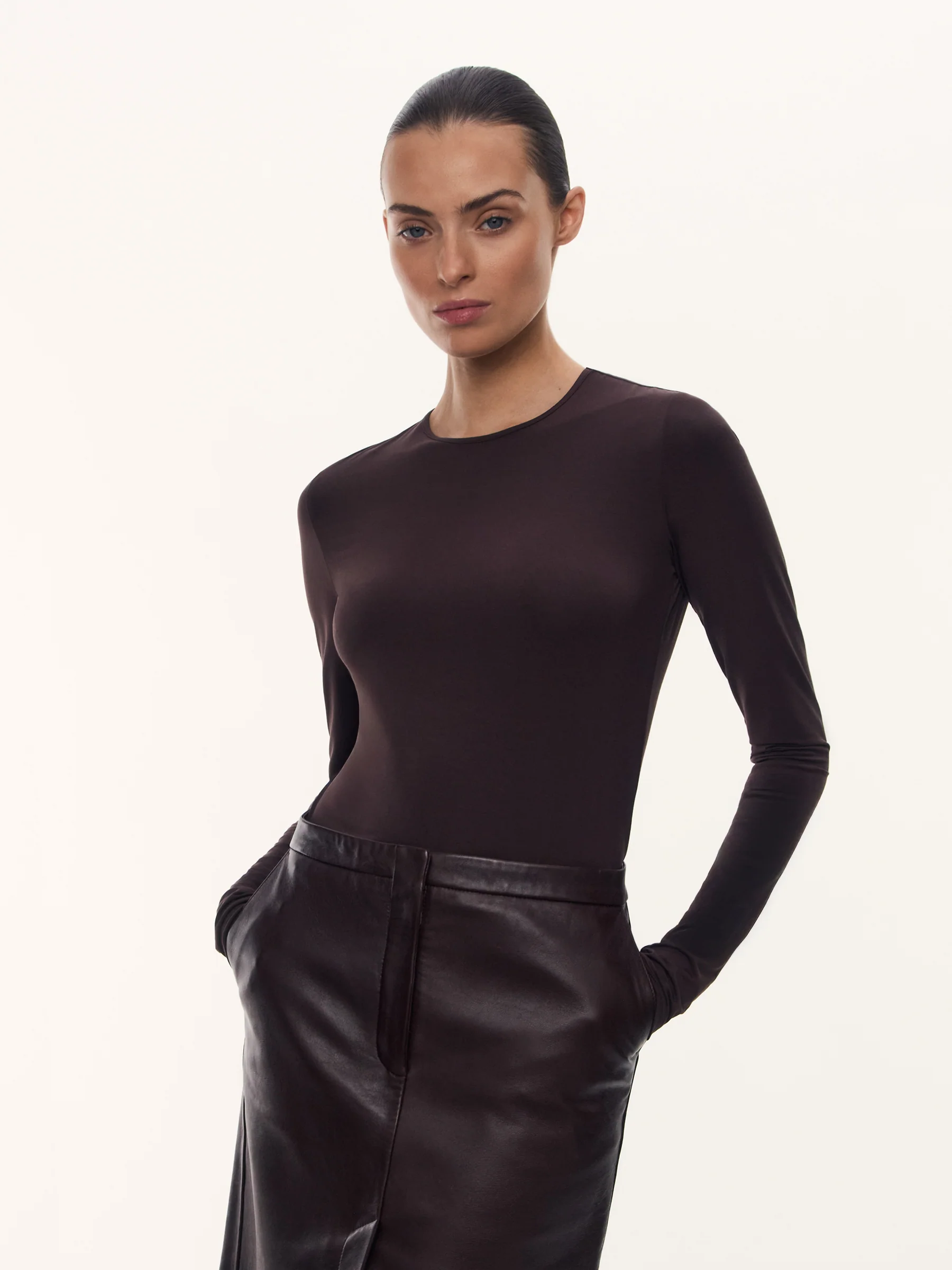 Kim modal-silk long-sleeve top