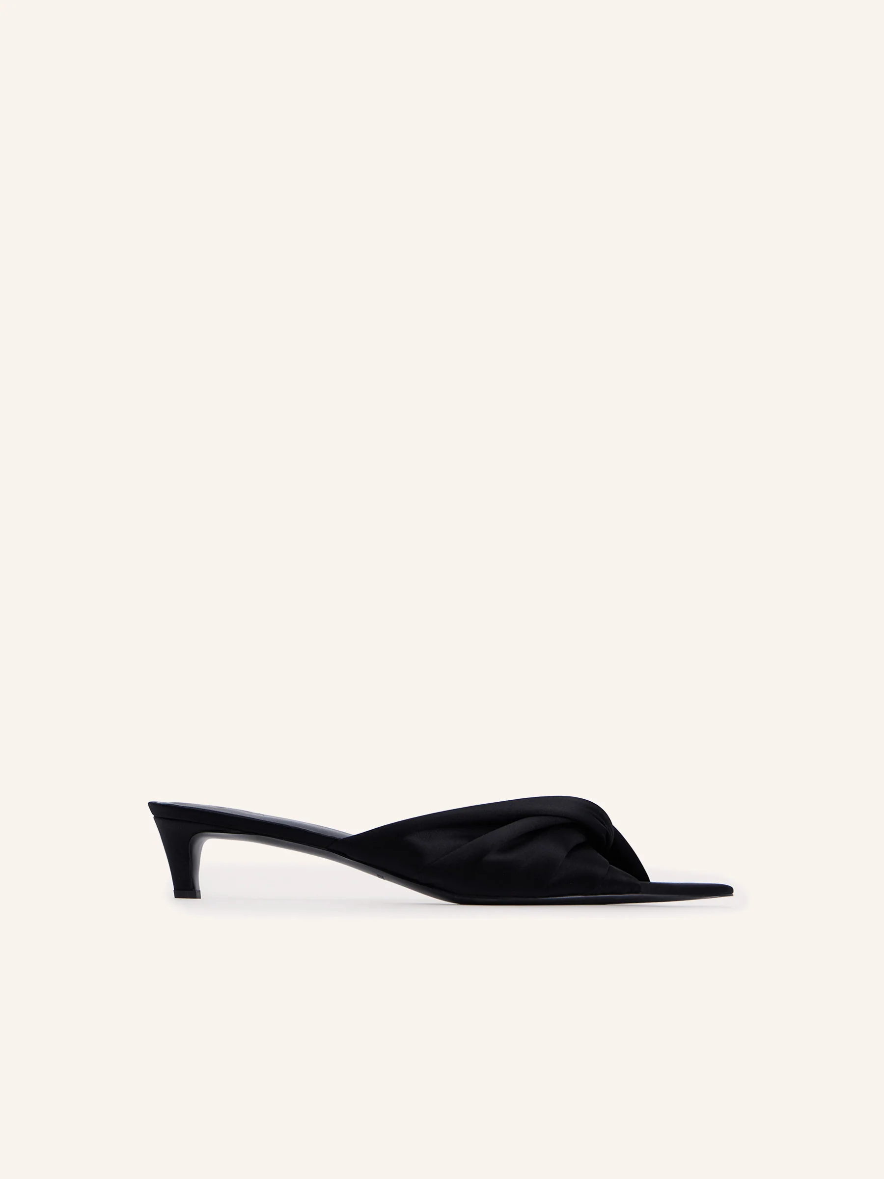 Kitten silk mules