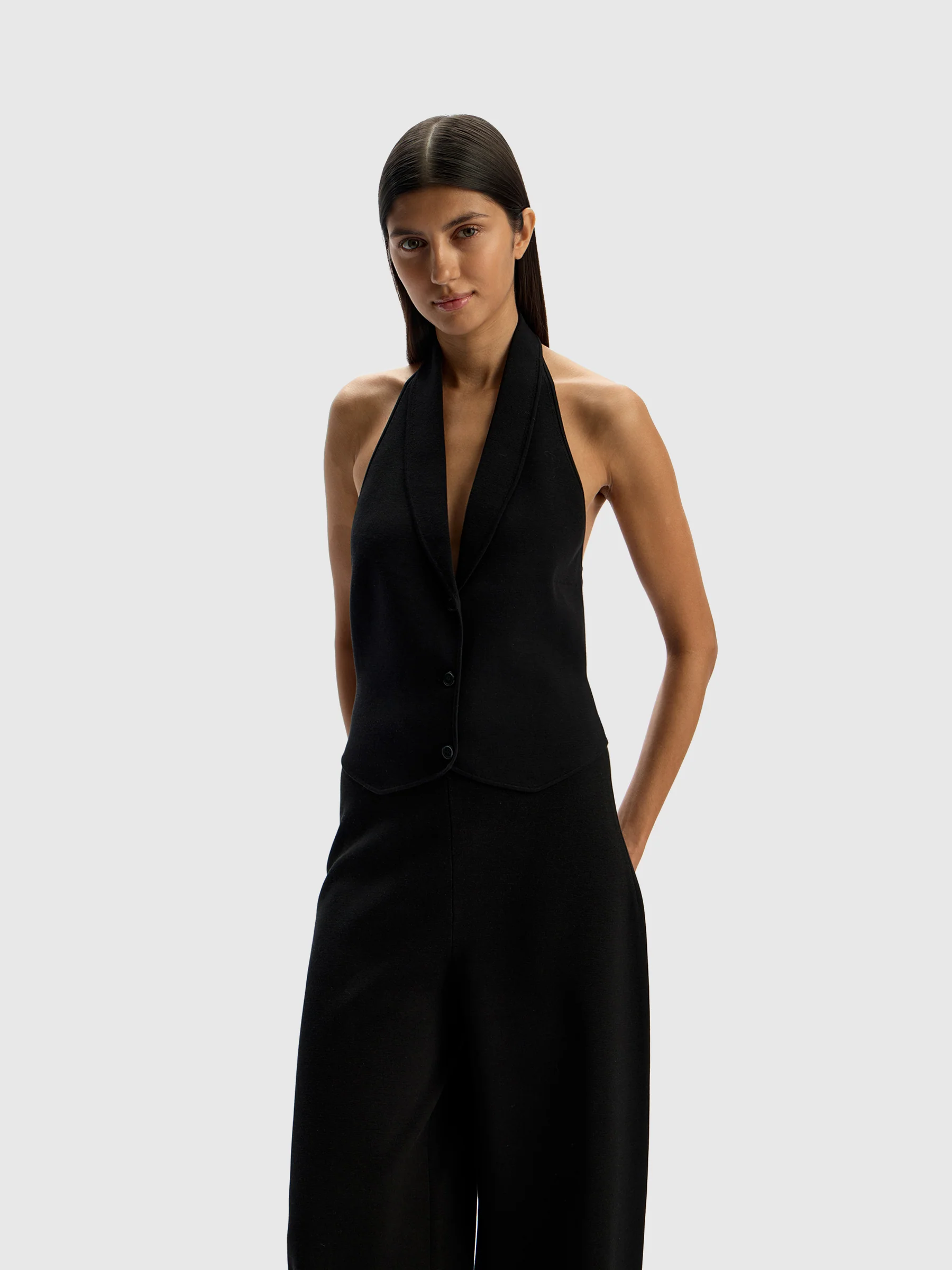 Knit open-back vest