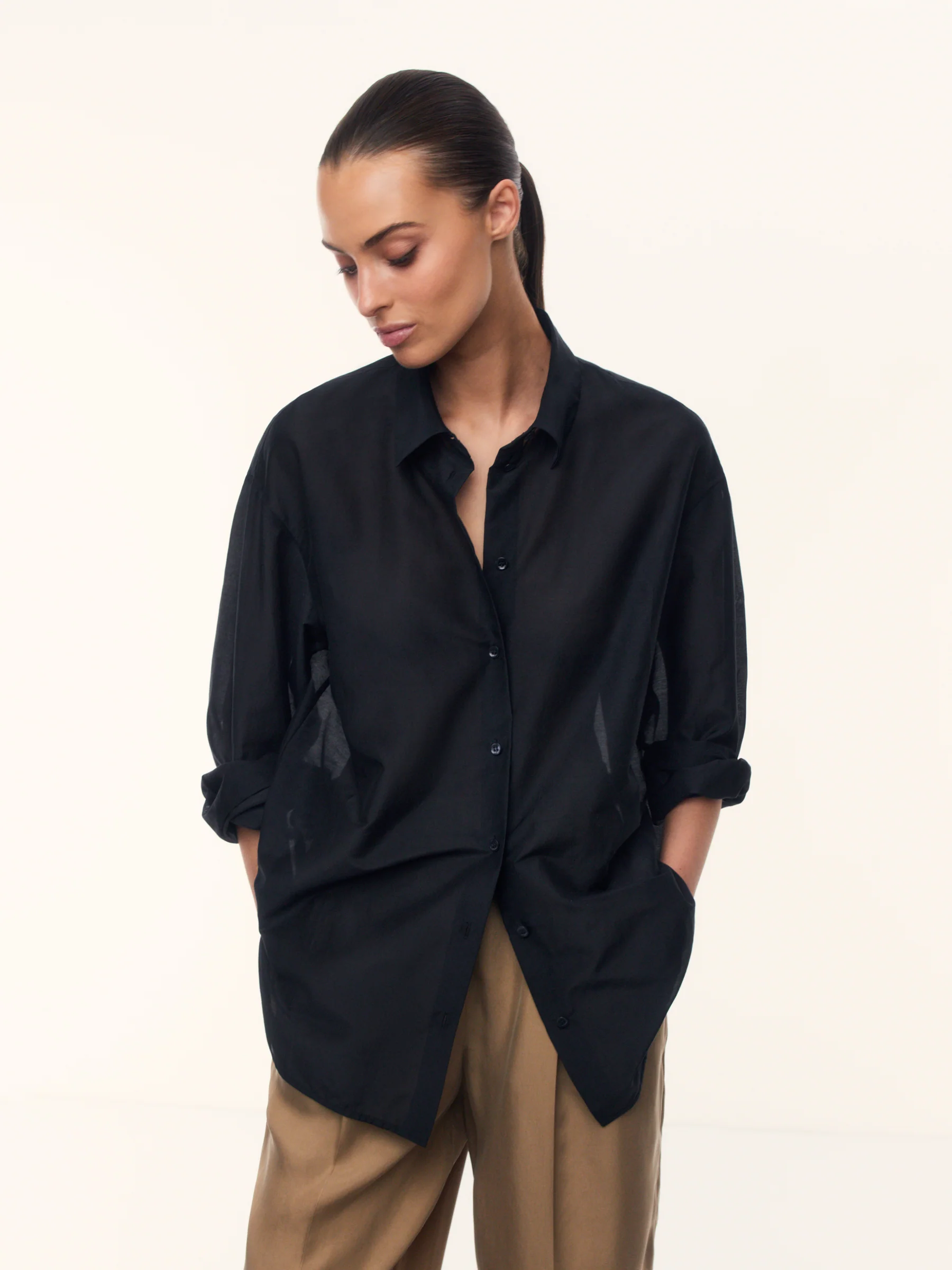 Kos cotton-silk shirt