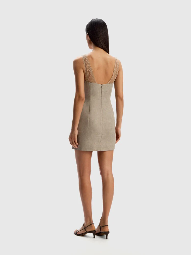 Lace-strap linen dress - Image 6