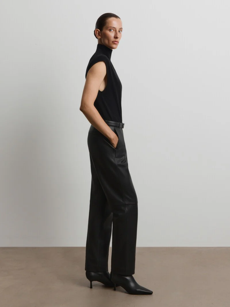 Leather creased trousers - Image 2