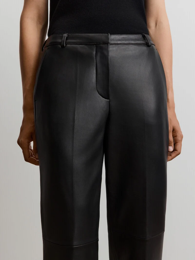 Leather creased trousers - Image 4