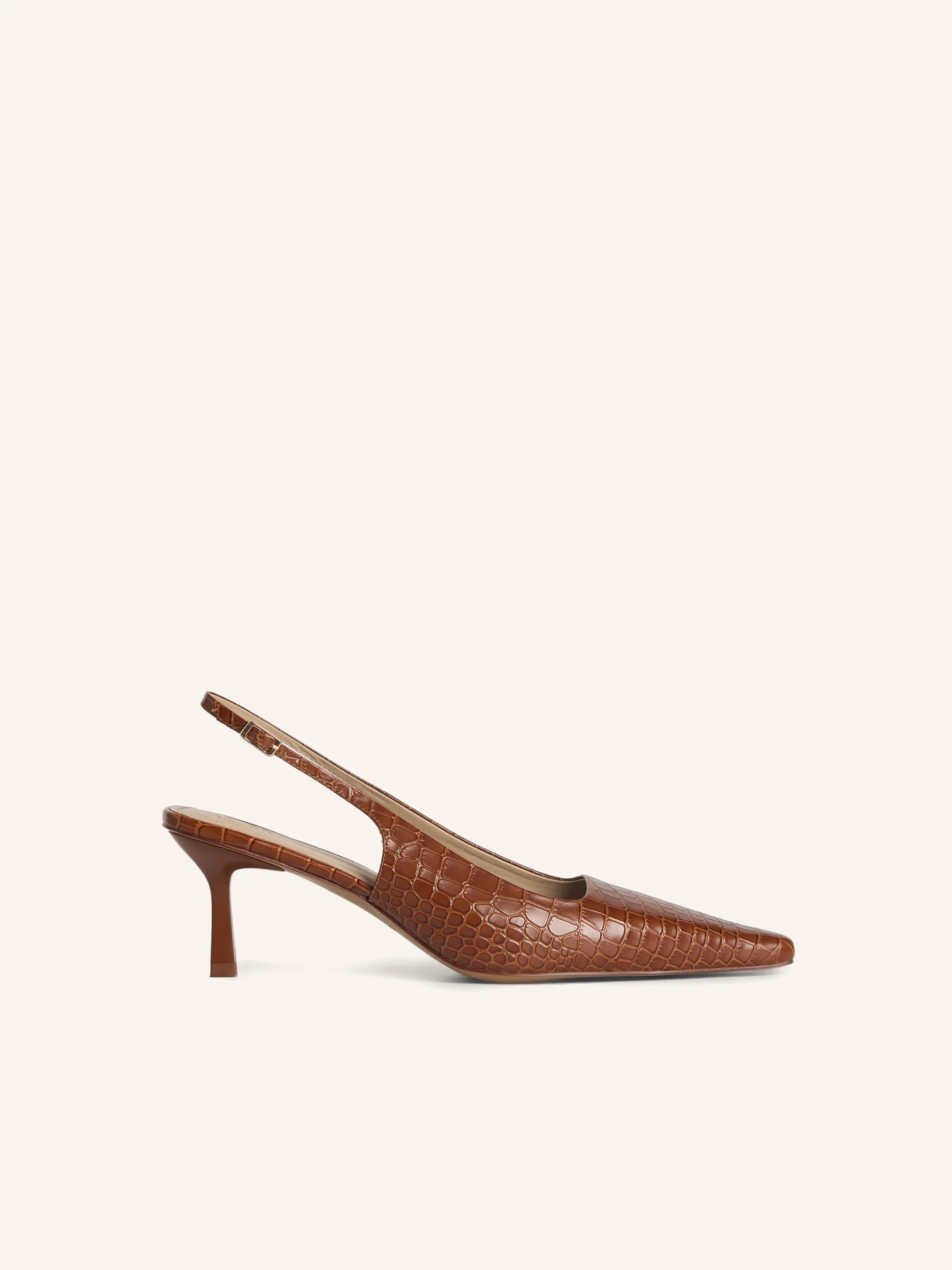 Leather slingback pumps