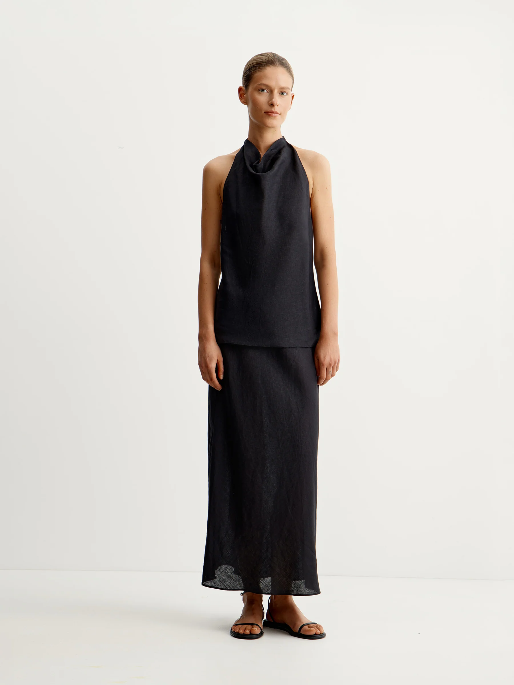 Linen maxi skirt